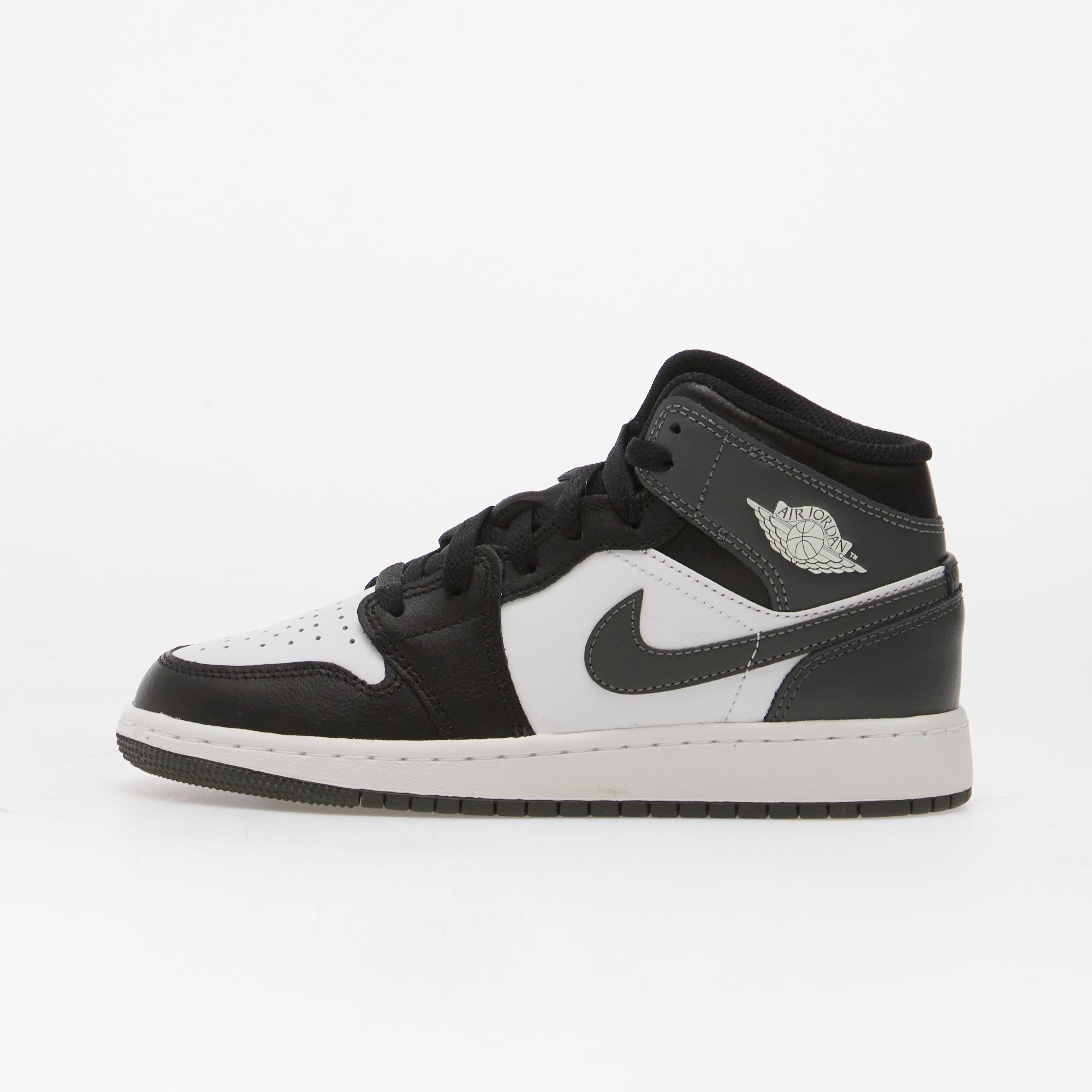 Air Jordan 1 Mid Kids Black/ Iron Grey-White 4Y