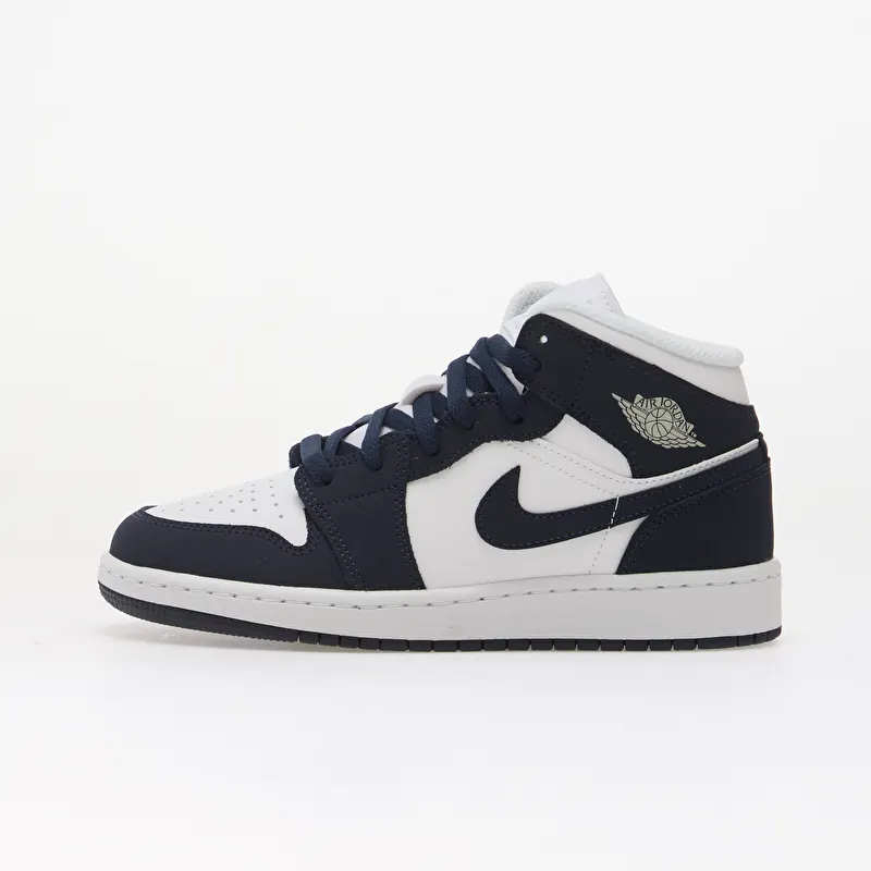 Air Jordan 1 Mid Kids Obsidian/ Obsidian-White-Grey Fog