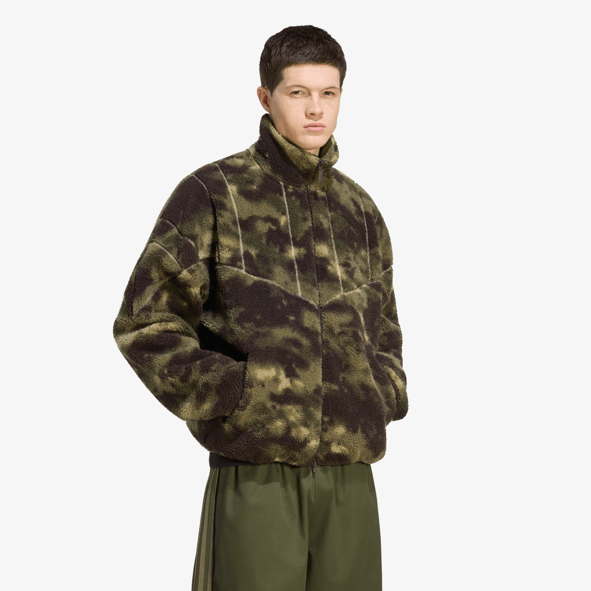 Sweatshirt adidas Camo Polarfleece TT Olive Strata XXL