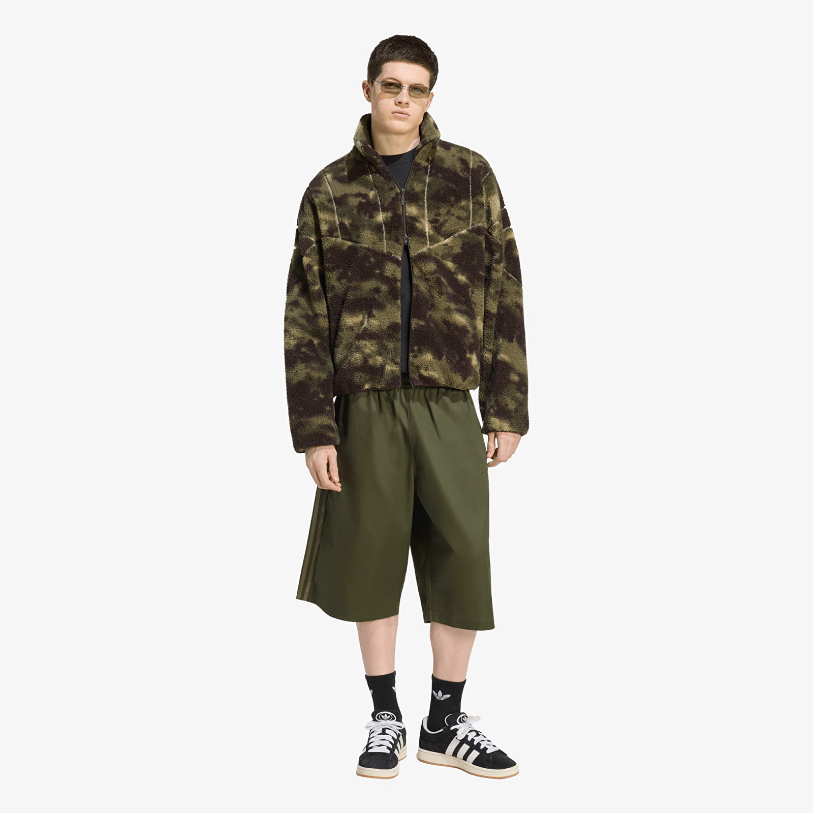 Sweatjacken und Sweatshirts adidas Camo Polarfleece TT Olive Strata