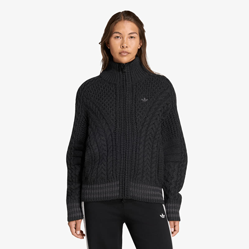 adidas Cable Knit Firebird Track Top Black/ Utility Black