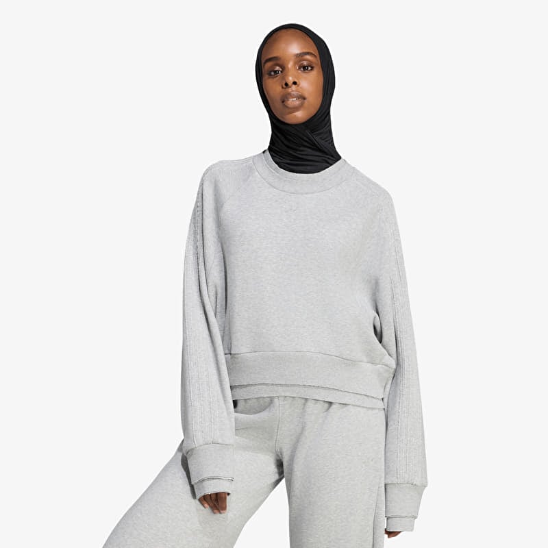 Φούτερ adidas Winterized Double Crew Sweatshirt Medium Grey Heather