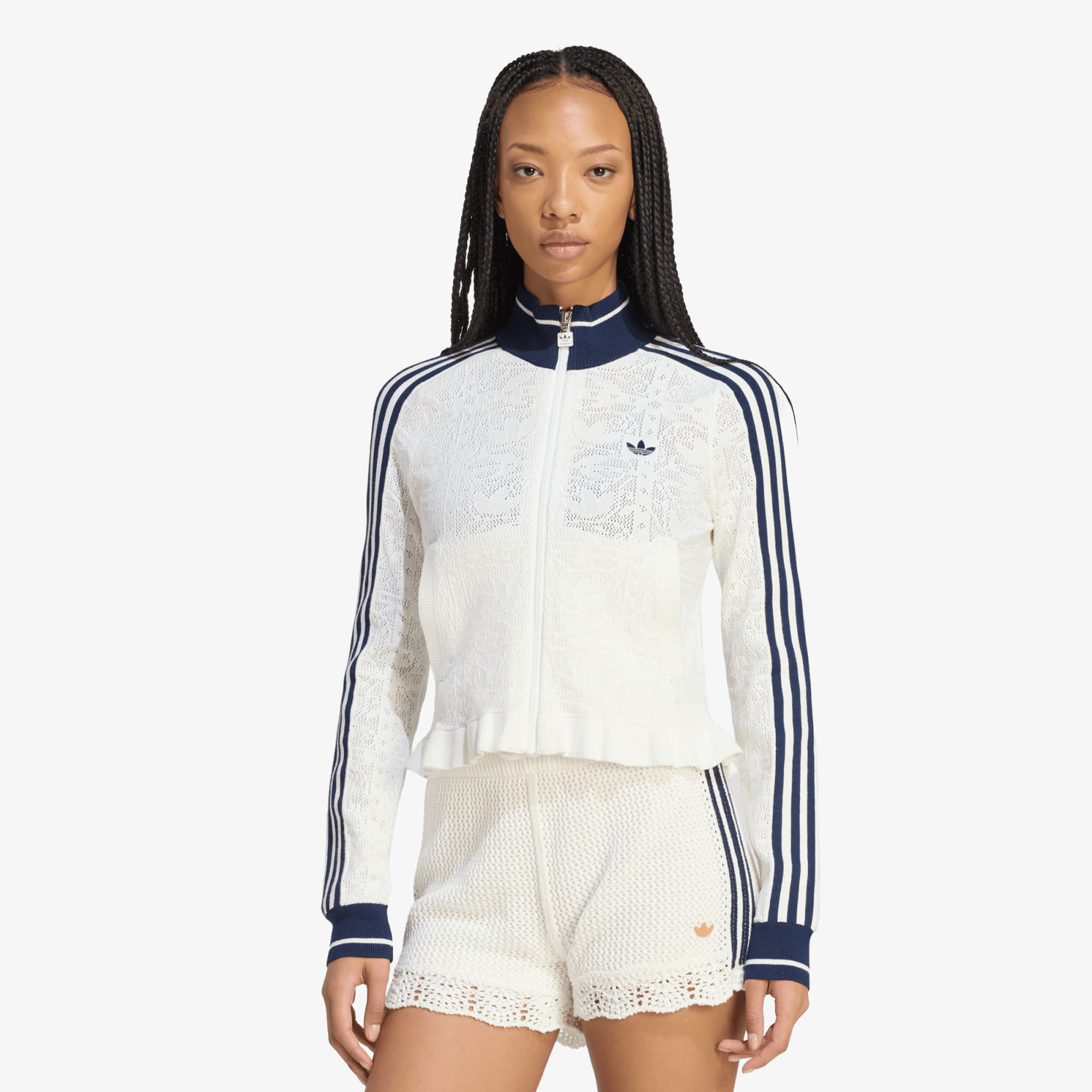 Sweatshirt adidas Sports Track Top Off White/ Night Indigo XS