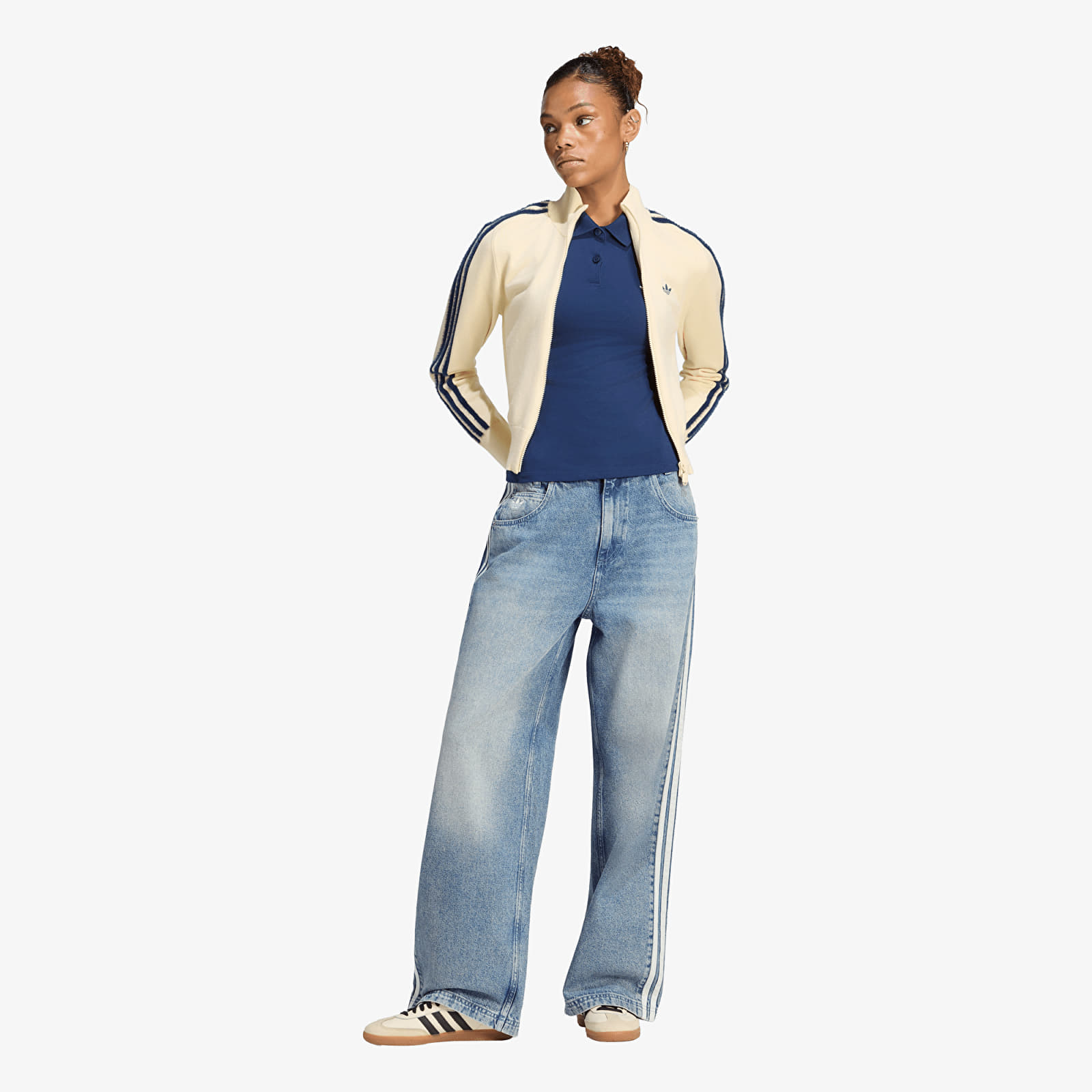 Džínsy adidas Adilenium Season 6 Baggy Denim Pants Blue