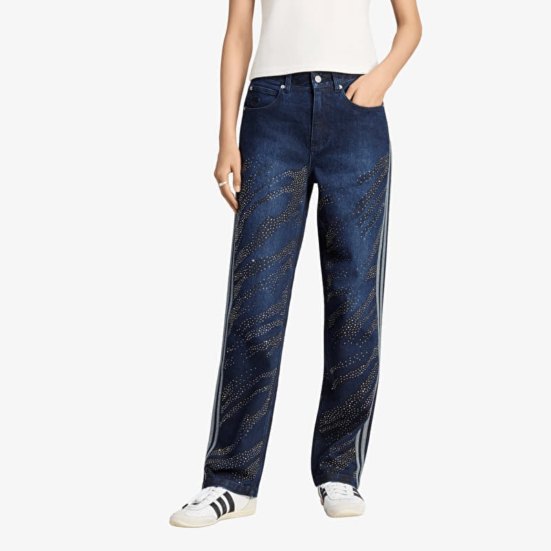 Calças de ganga adidas Adilenium Season 6 Embelisshed Denim Pants Black/ Blue