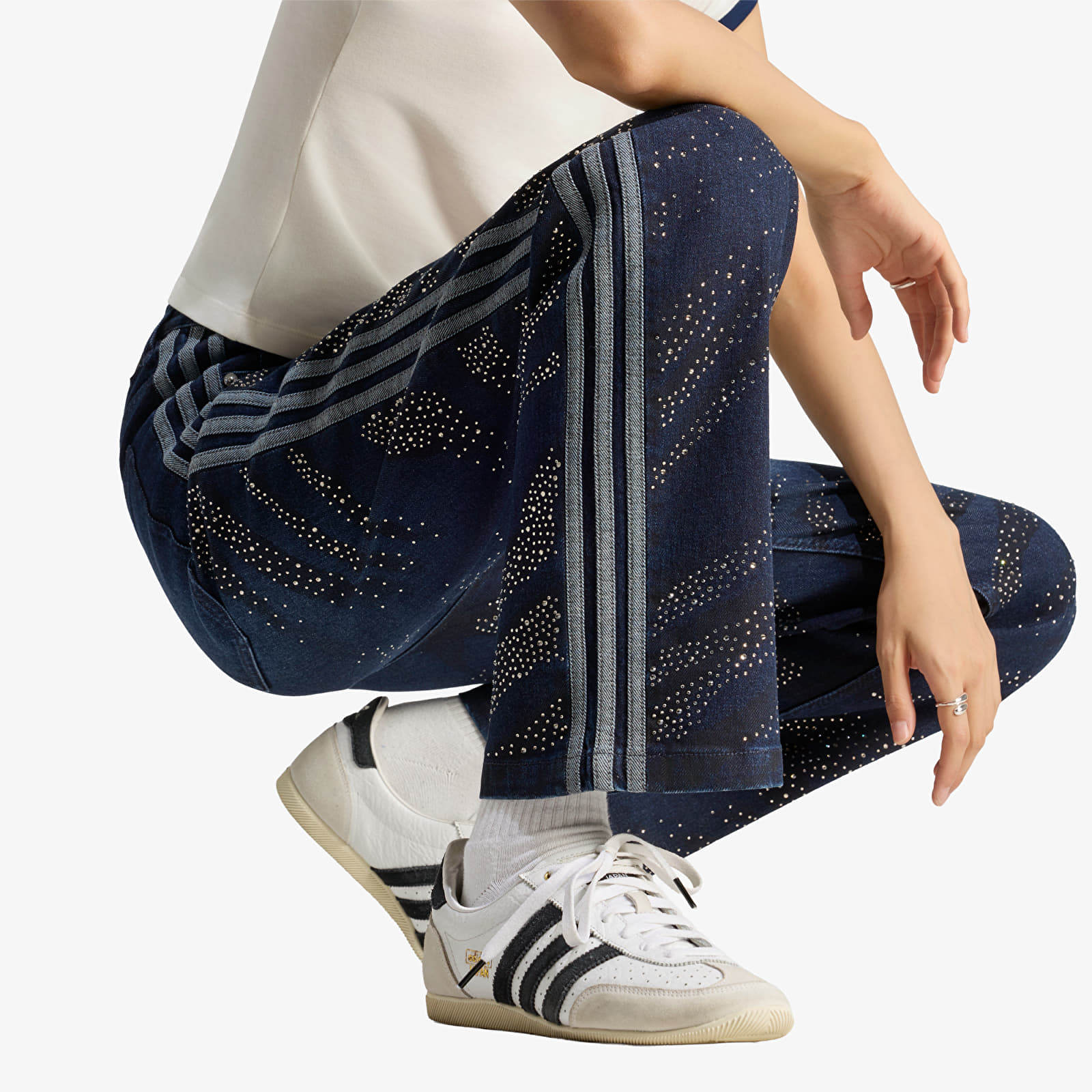 Calças de ganga adidas Adilenium Season 6 Embelisshed Denim Pants Black/ Blue