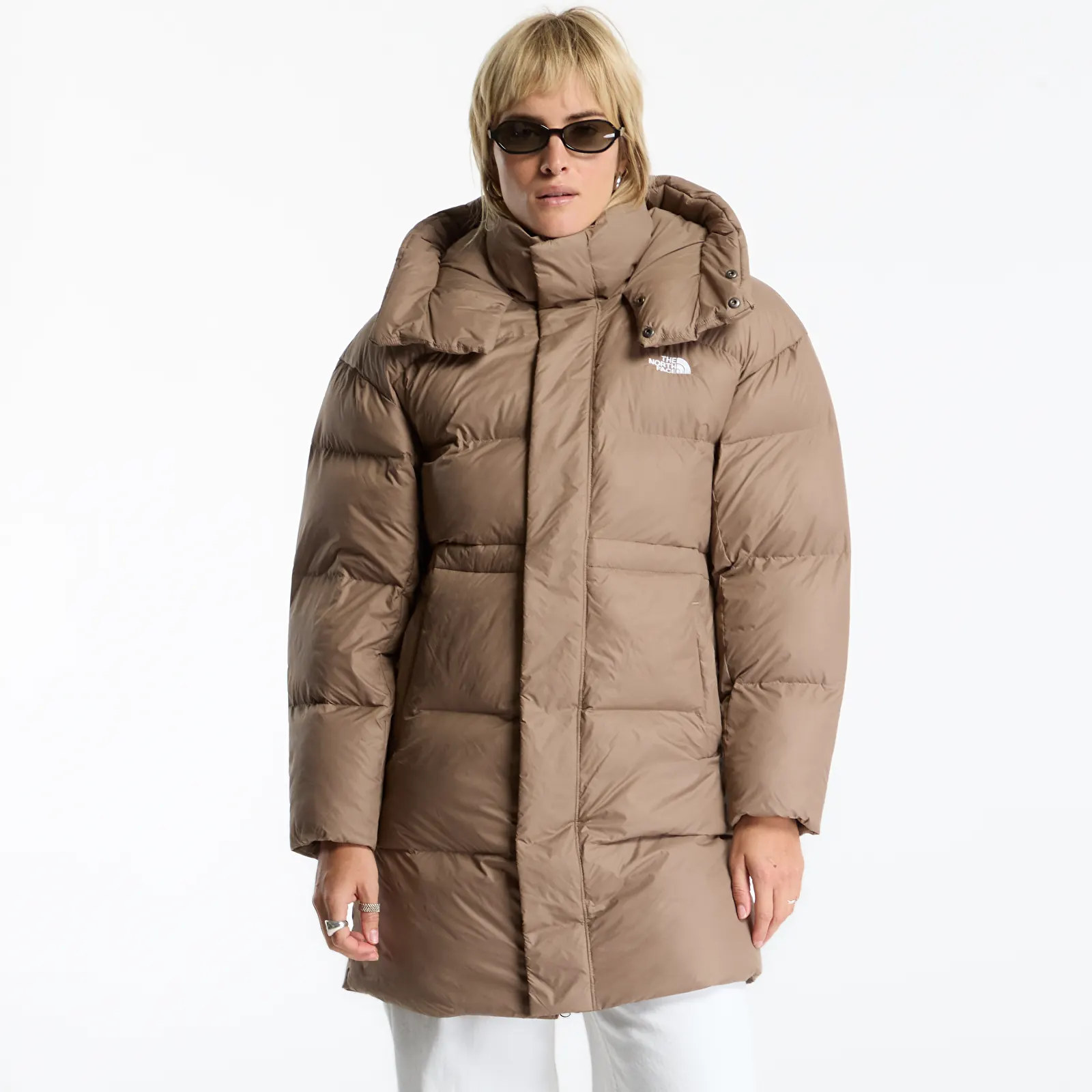 Páperové bundy The North Face Puffer Oversize Parka Garnet