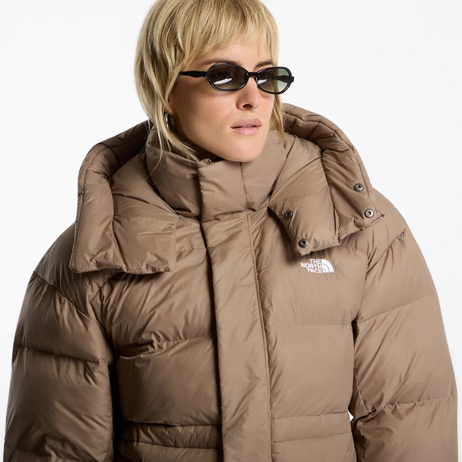 Páperové bundy The North Face Puffer Oversize Parka Garnet