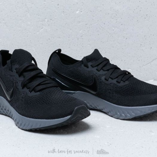 Epic react shop flyknit black gunsmoke