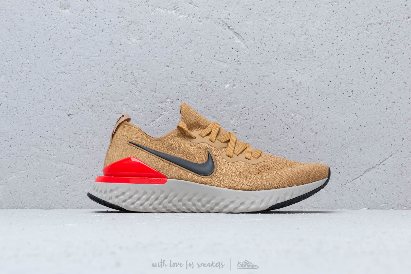 Men s shoes Nike Epic React Flyknit 2 Club Gold Black Red Orbit Footshop