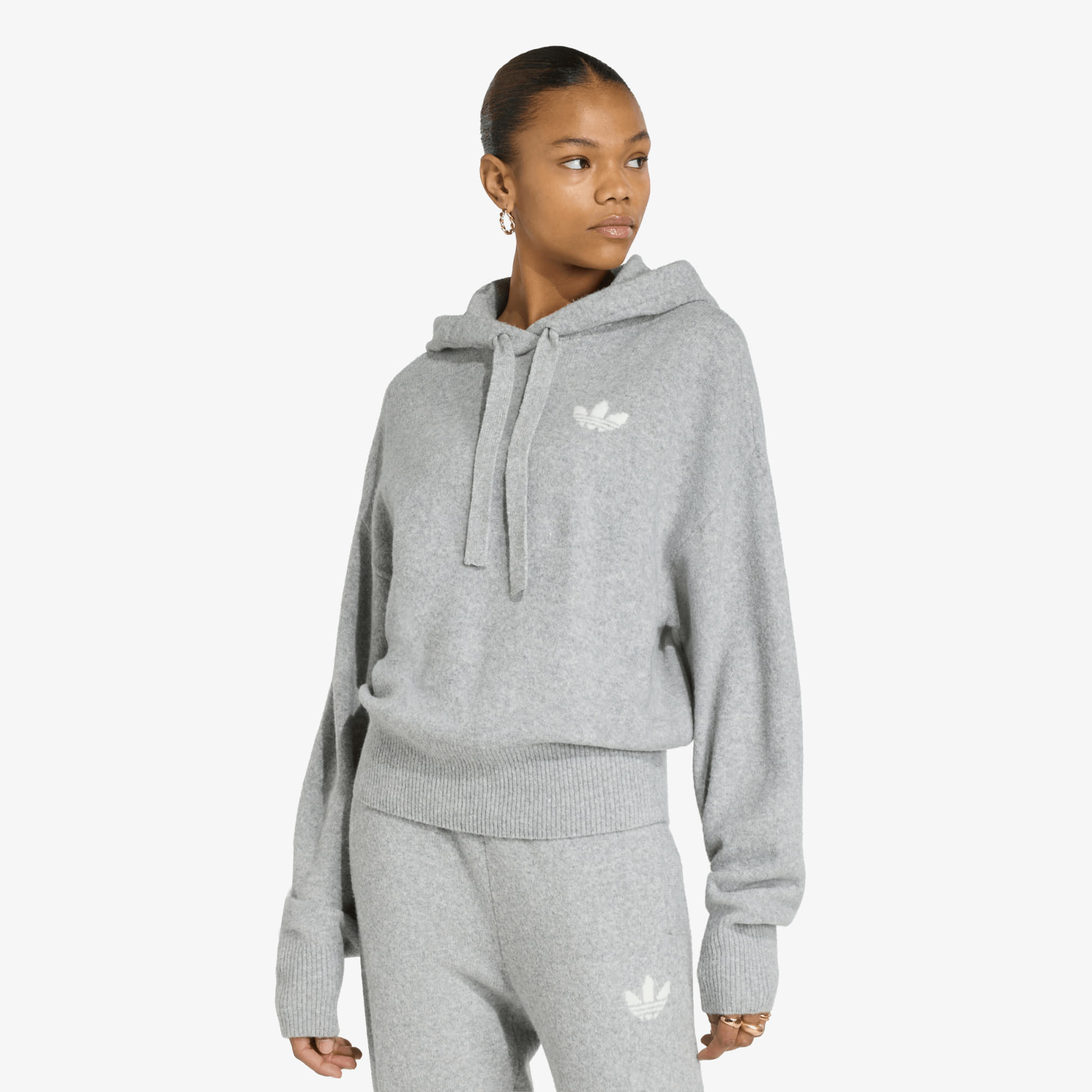 Sweatshirt adidas Essentials Knit Hoodie Medium Grey Heather L