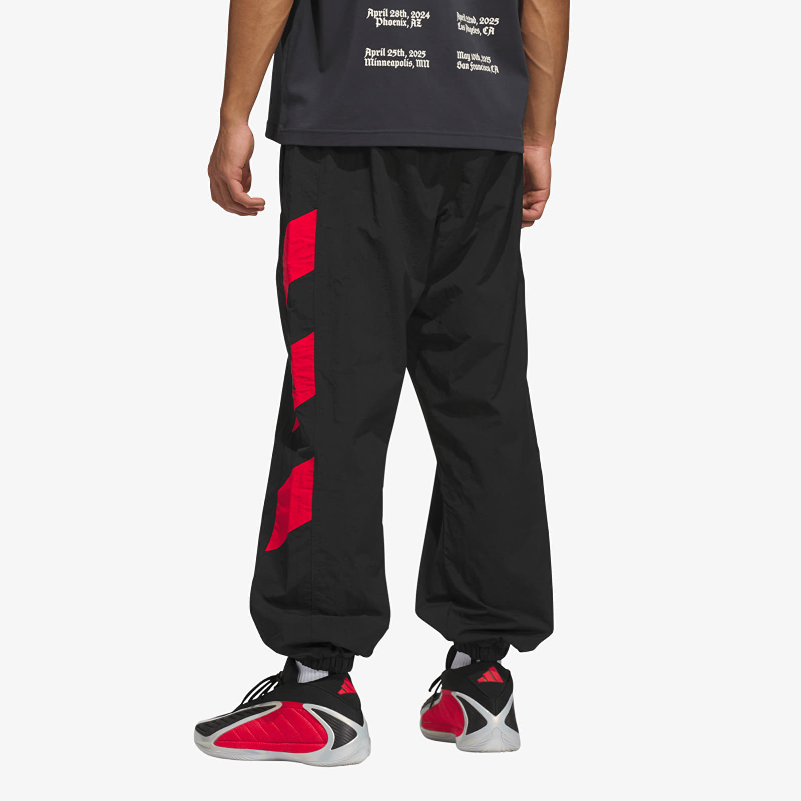 Broek adidas Anthony Edwards Foundation Track Pant Black/ Pure Ruby