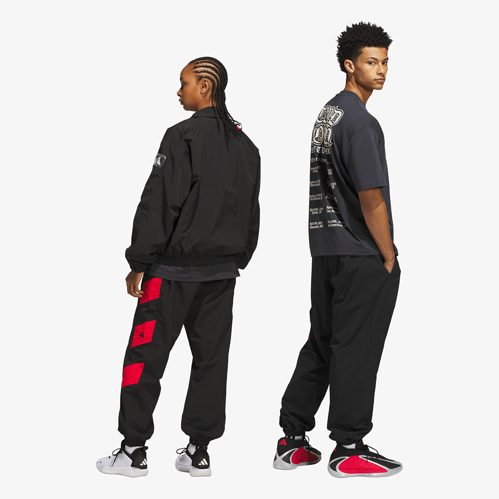 Broek adidas Anthony Edwards Foundation Track Pant Black/ Pure Ruby