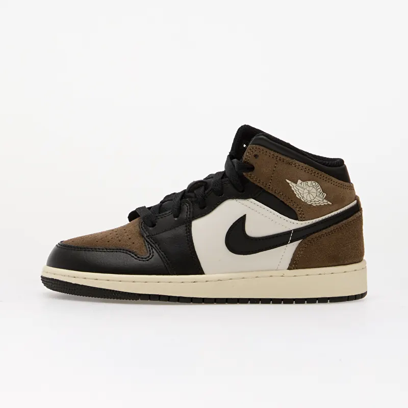 Air Jordan 1 Mid Kids Black/ Phantom-Palomino-University Red