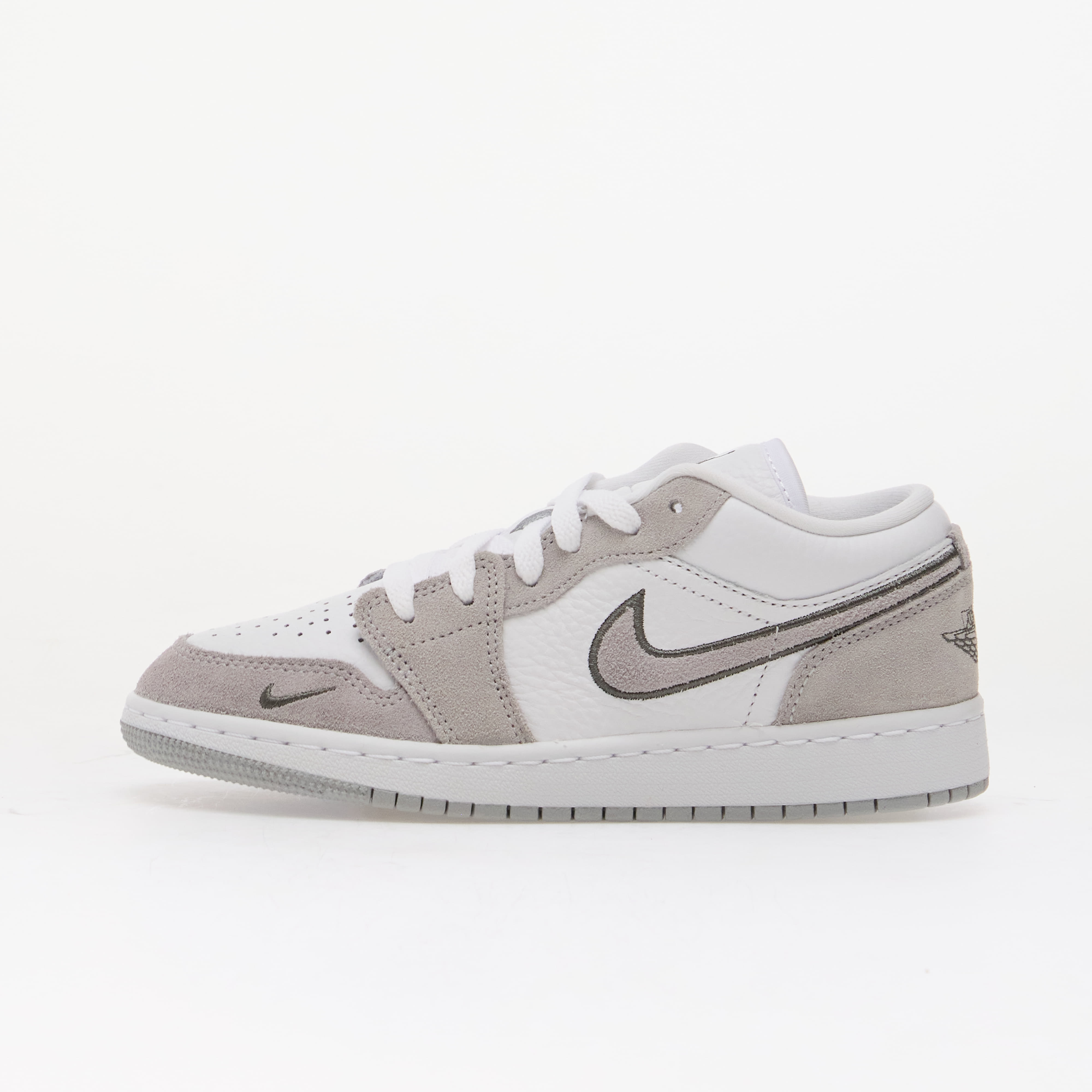 Air Jordan 1 Low SE Kids White/ Wolf Grey-Iron Grey 4Y
