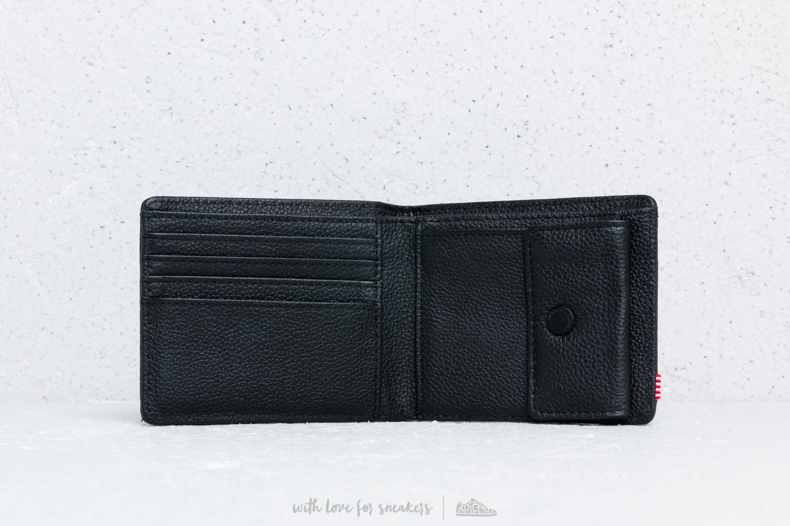 Portafogli Herschel Supply Co. Roy Wallet Black Pebbled
