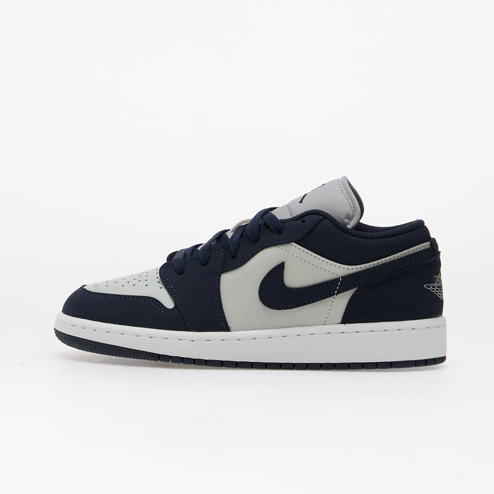 Ténis e sapatos para crianças Air Jordan 1 Low Kids Obsidian/ Obsidian-Grey Fog-Pink Foam