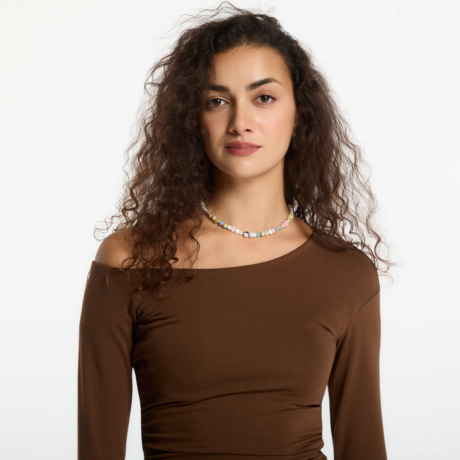 Γυναικεία μπλουζάκια Nike Sportswear Tight Off-Shoulder Long-Sleeve Top Cacao Wow/ Sail