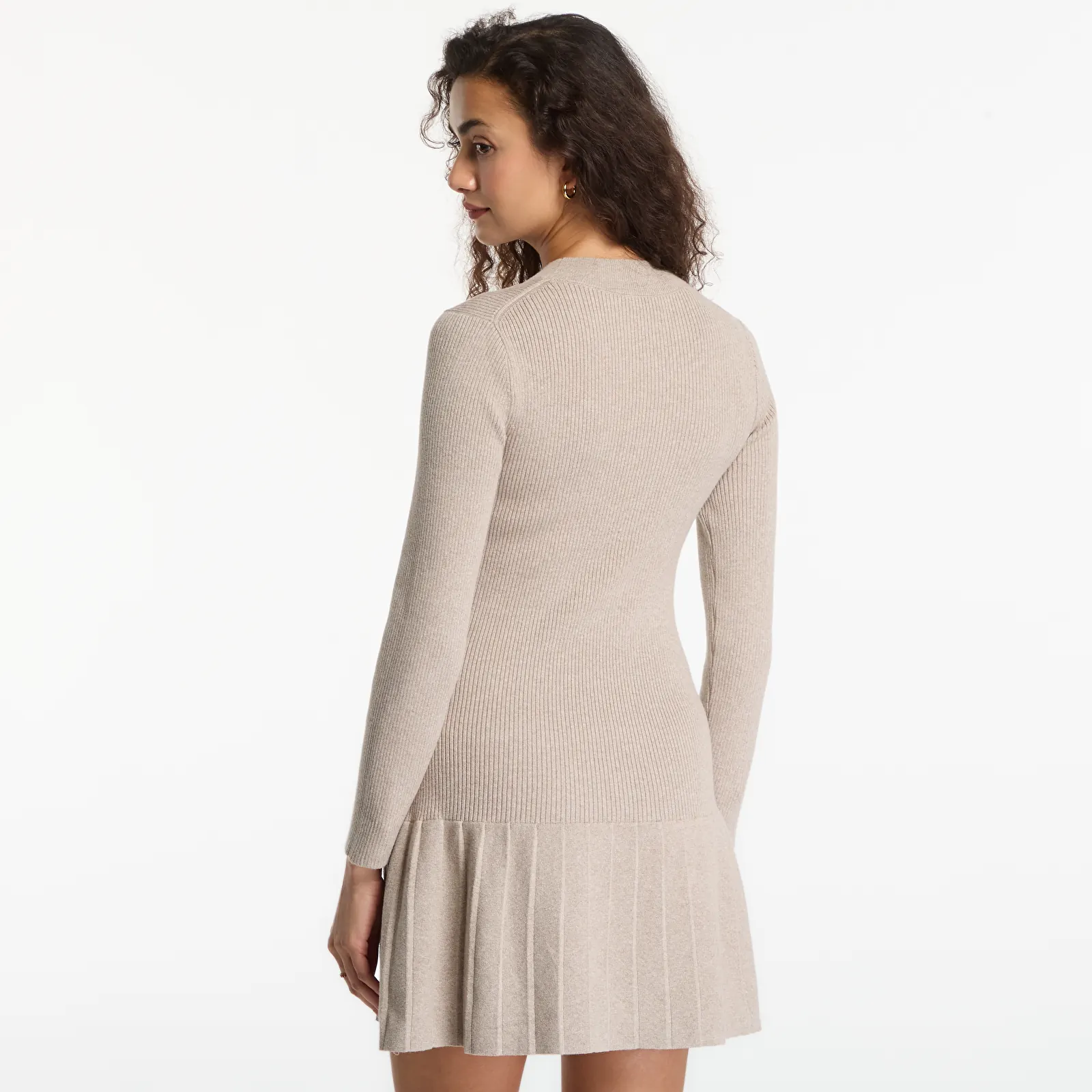 Женские платья Calvin Klein Jeans Mockneck Ls Minidress Oatmeal Melange