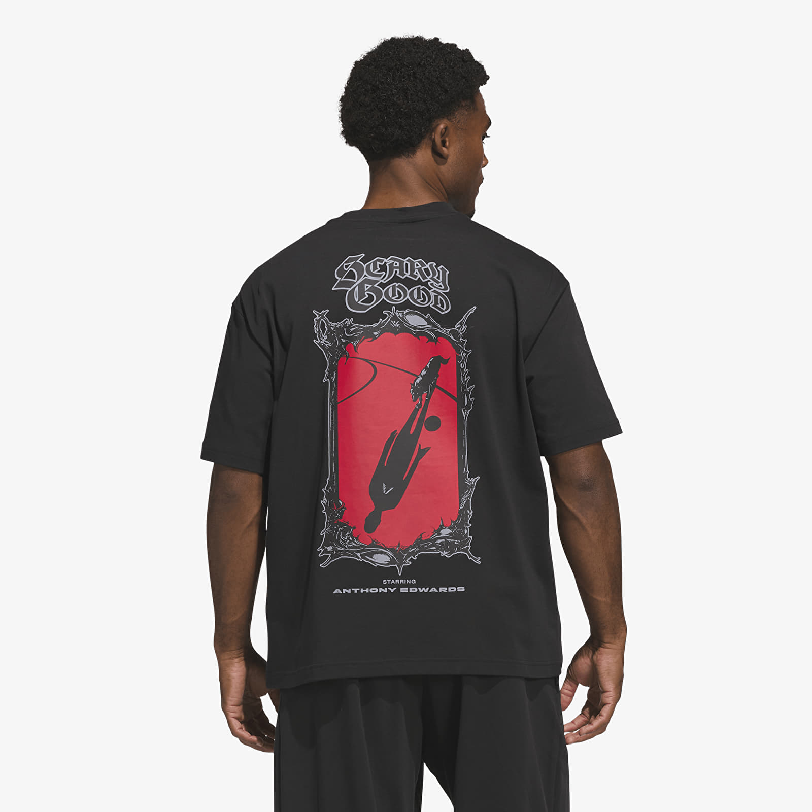 T-shirts adidas Anthony Edwards Scary Good Tee Black/ Pure Ruby