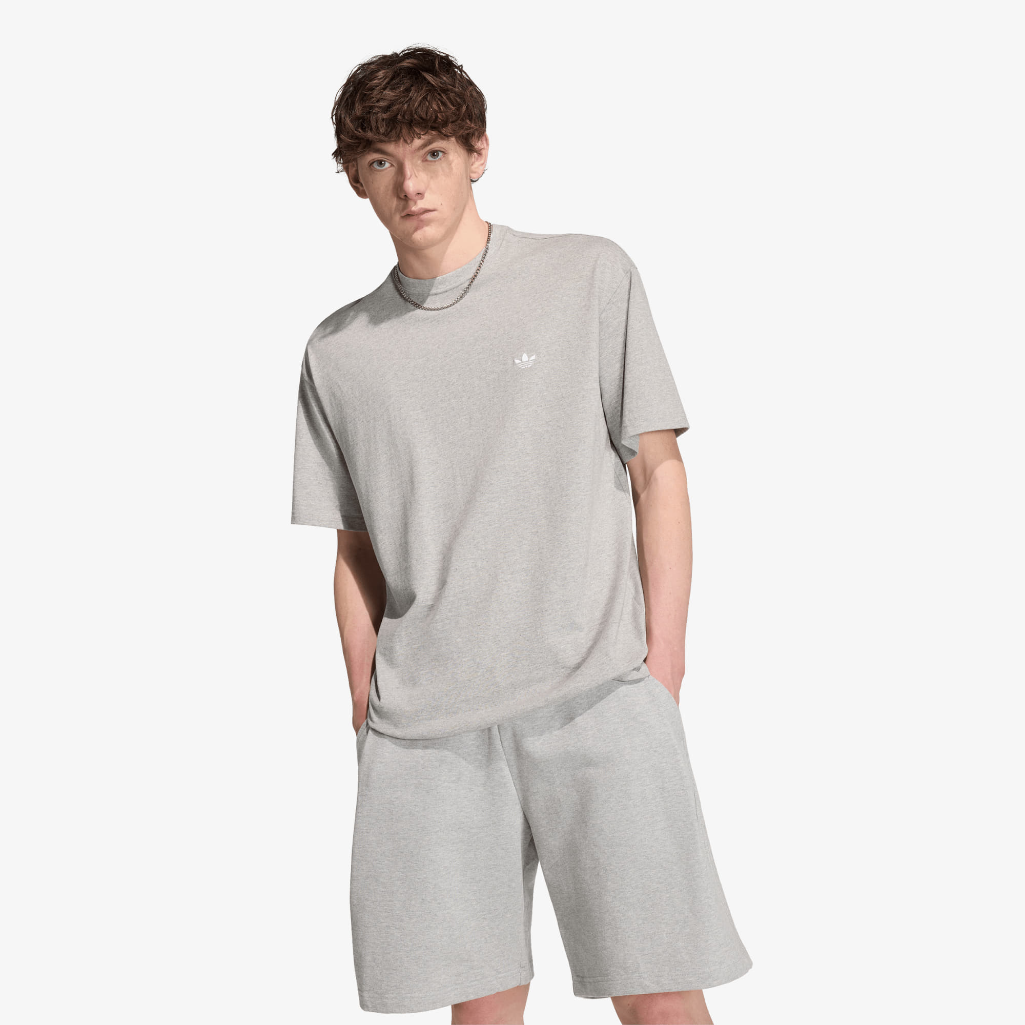 T-shirt adidas Trefoil Essentials Loose Dropped Shoulder T-Shirt Medium Grey Heather M