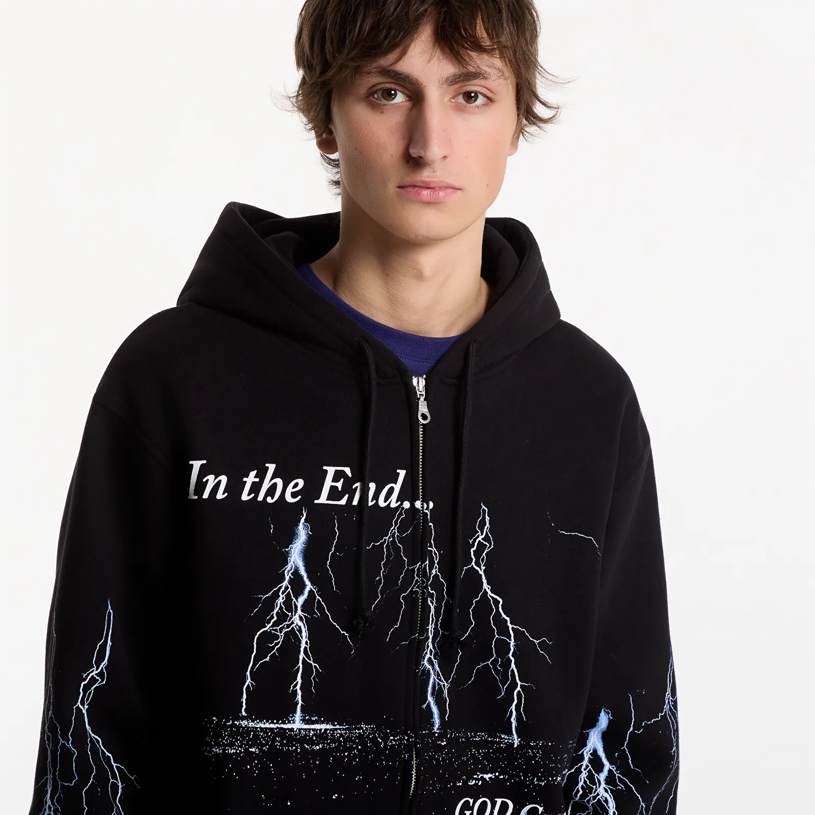 Sweatjacken und Sweatshirts PLEASURES End Times Zip Hoodie Black