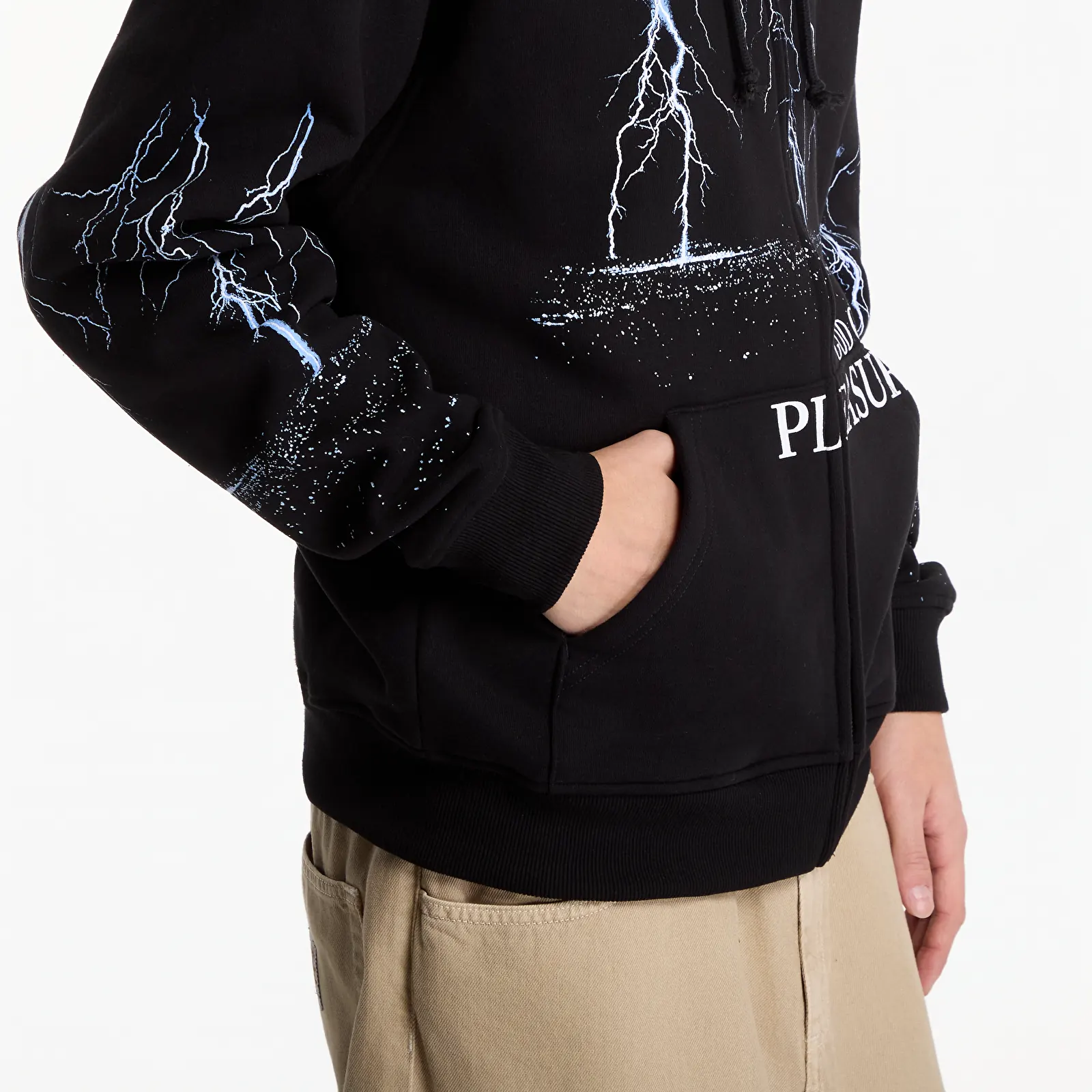Sweatjacken und Sweatshirts PLEASURES End Times Zip Hoodie Black