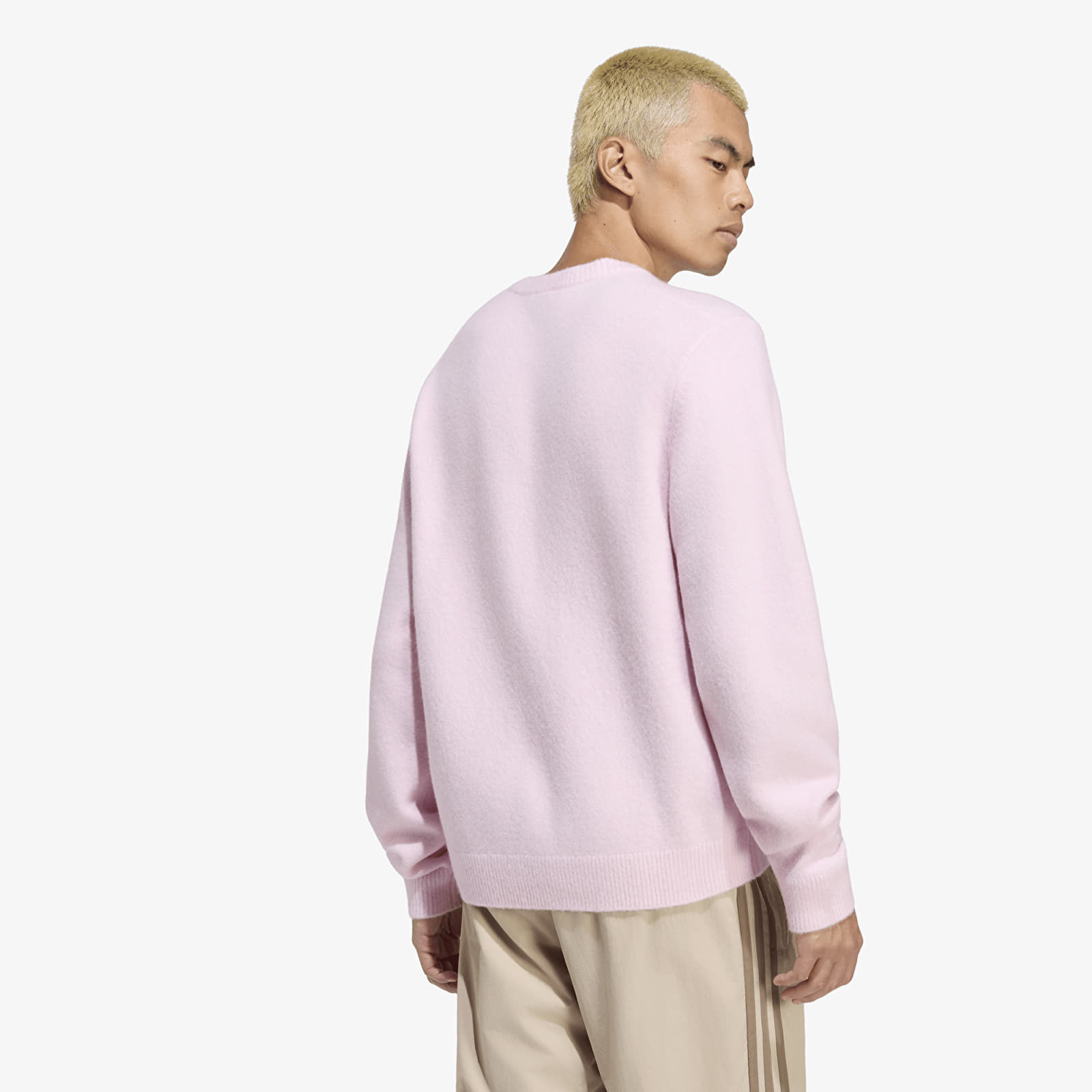 Svetre adidas Trefoil Essentials Fully Knit Sweater Clear Pink