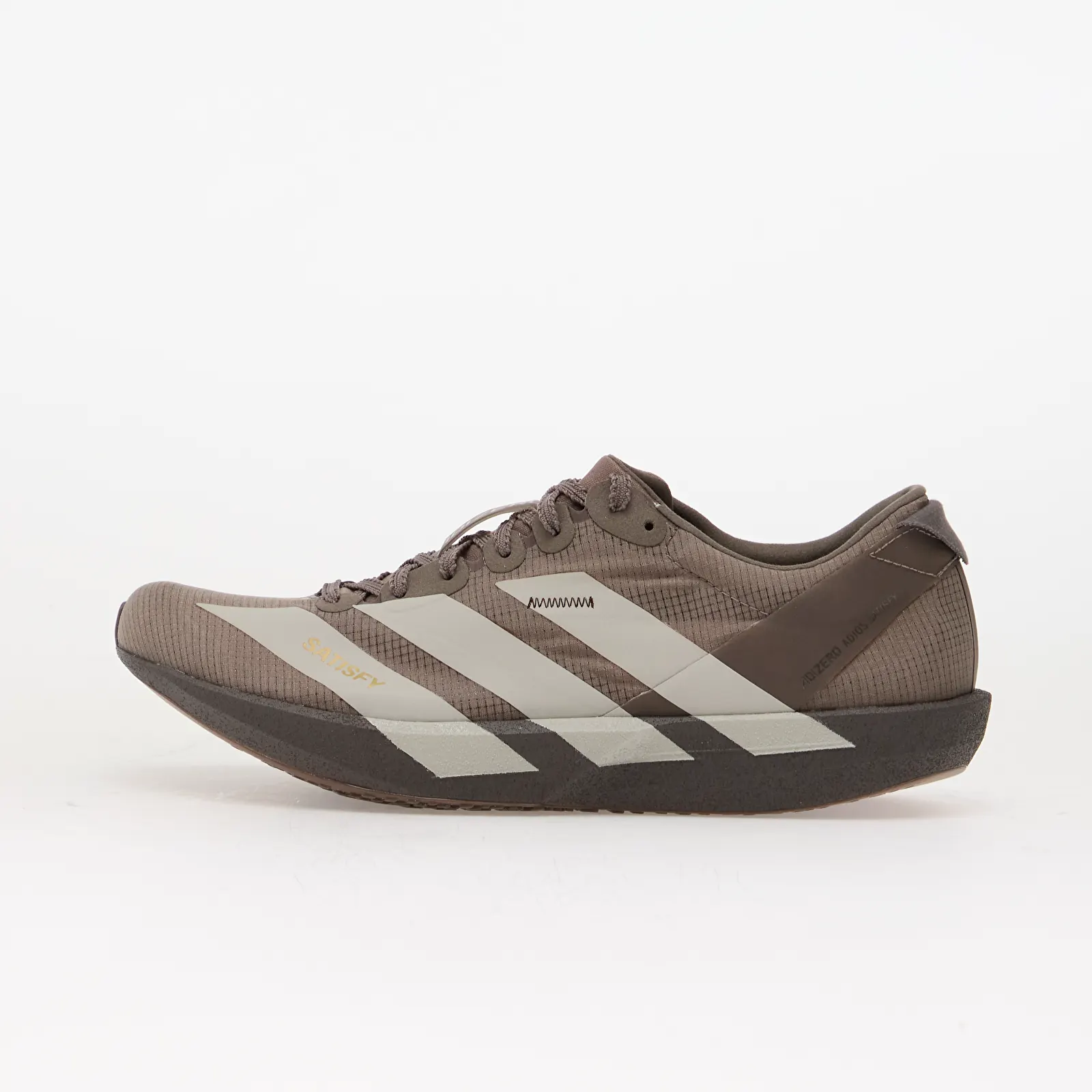 Baskets homme adidas x Satisfy Adizero Adios M Tech Earth/ Pearl Met./ Charcoal