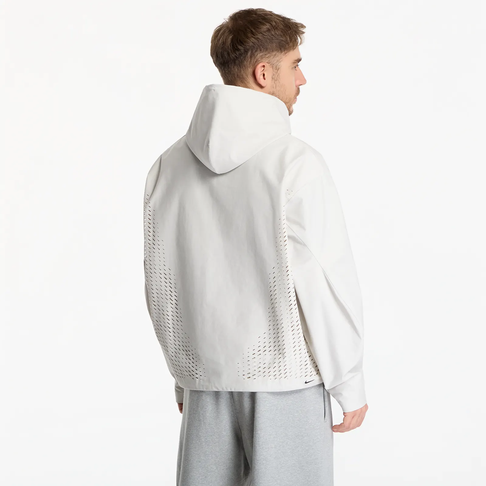 Pánské mikiny Nike Tech Men's Dri-FIT Shori Knit Pullover Hoodie Light Bone/ Black