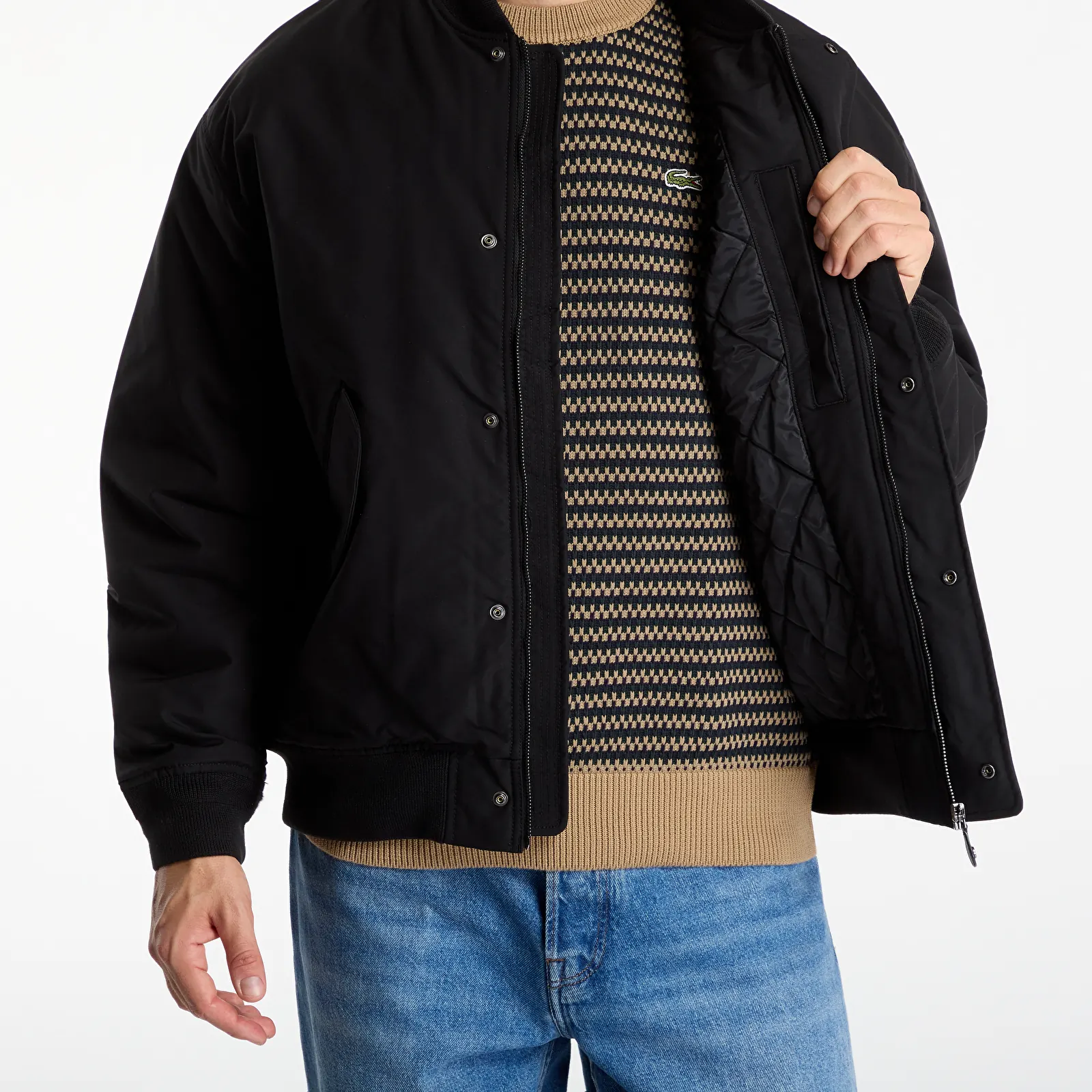 Meeste jakid Lacoste Bombers & Varsities Black