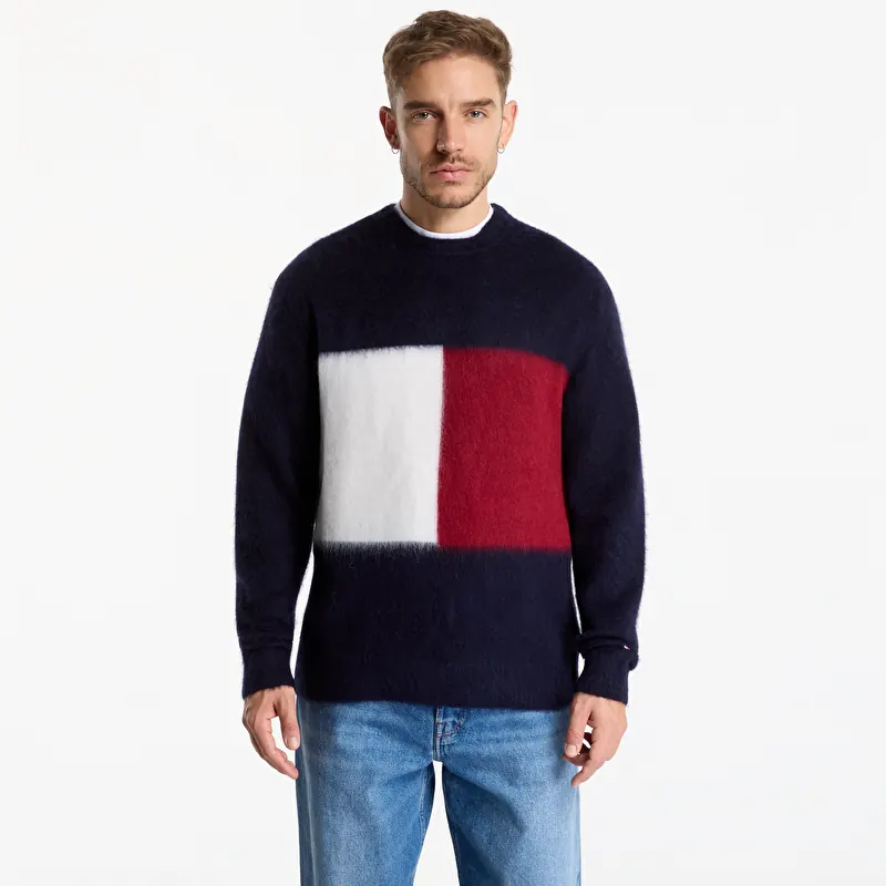 Πουλόβερ Tommy Hilfiger Alpaca Blend Big Flag Crew Neck Desert Sky