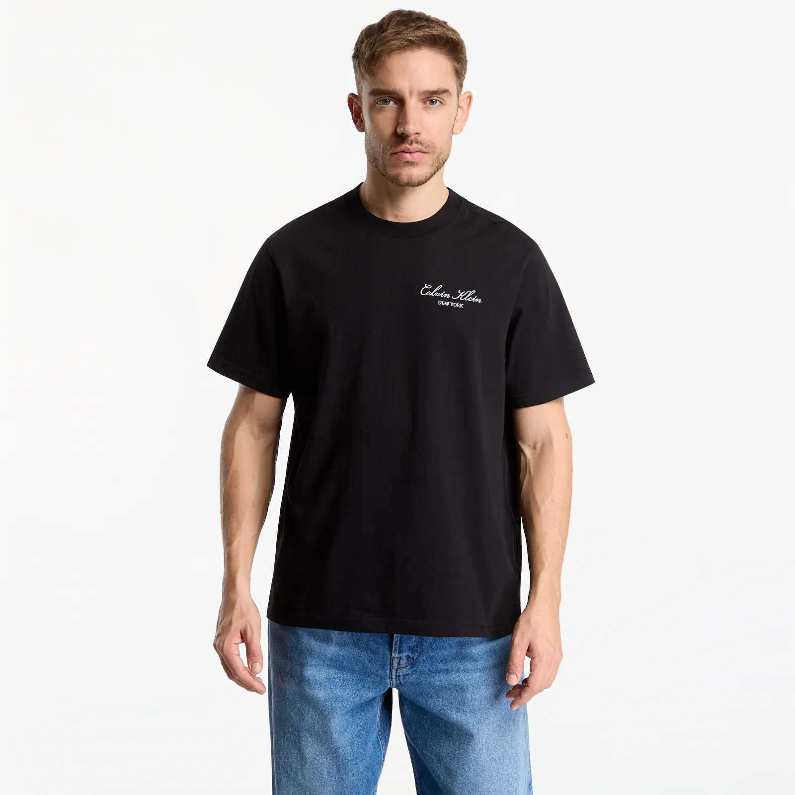 Мужские футболки Calvin Klein Jeans Ss Easy 20S Script Calvin Klein Black