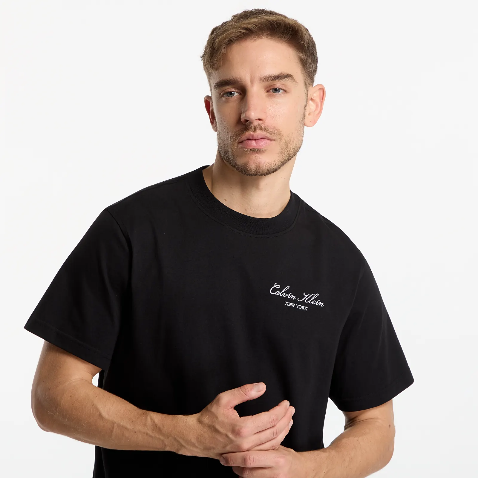 Мужские футболки Calvin Klein Jeans Ss Easy 20S Script Calvin Klein Black