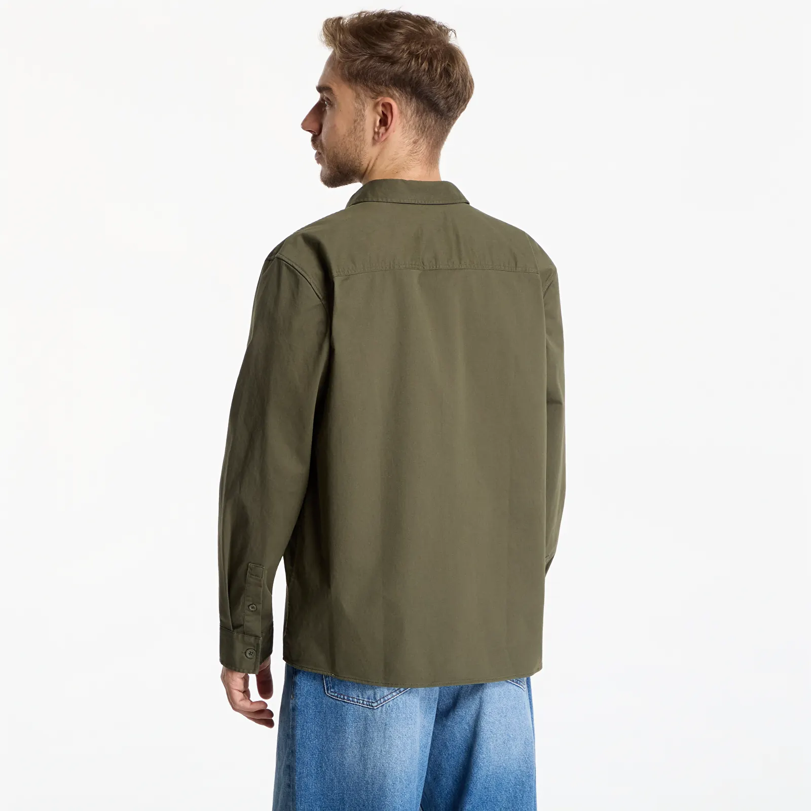 Overhemden voor heren Calvin Klein Jeans Ls Comfort Cotton Easy Overshirt Olive Night