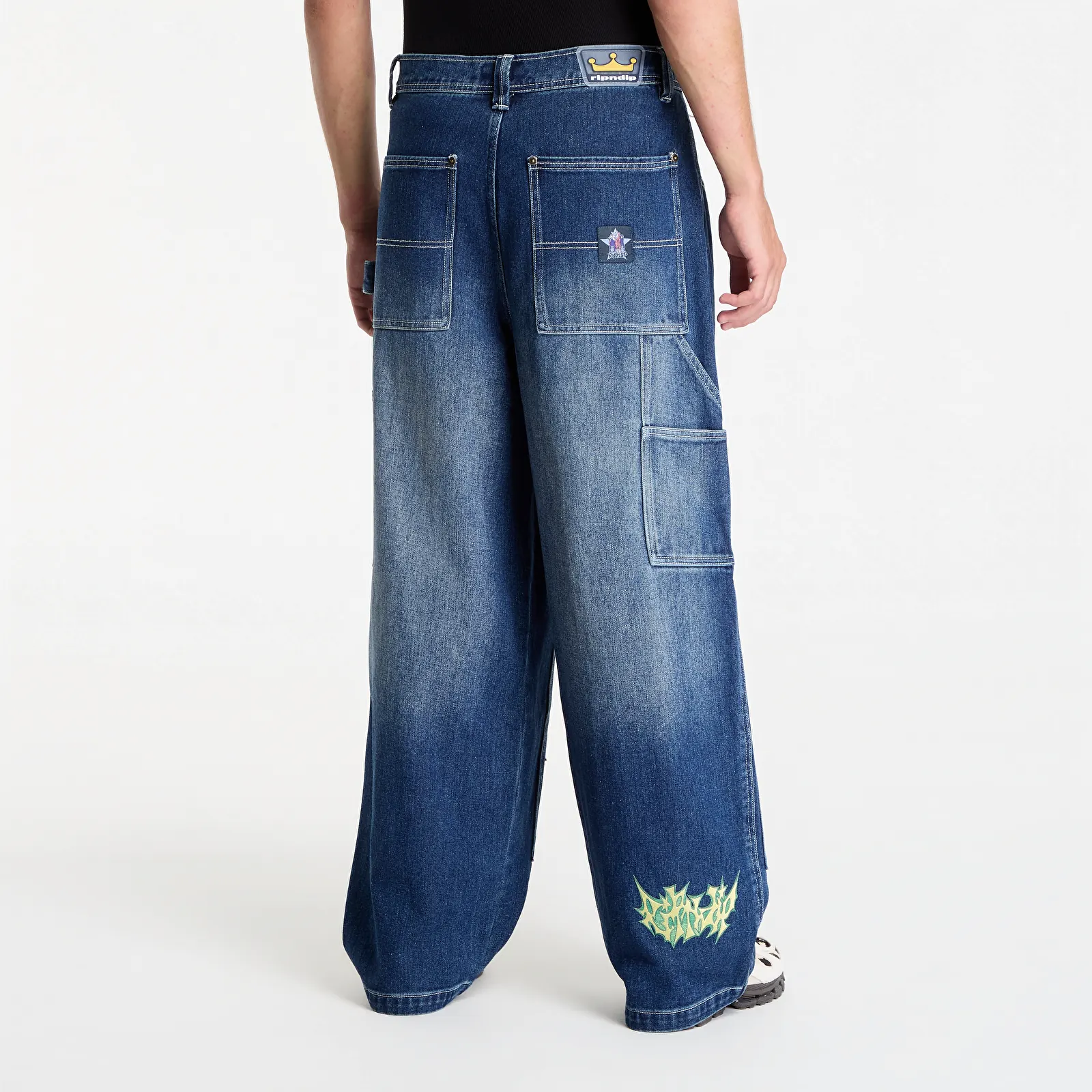 Džinsai RIPNDIP Skyline Wide Fit Carpenter Pant Light Wash Denim