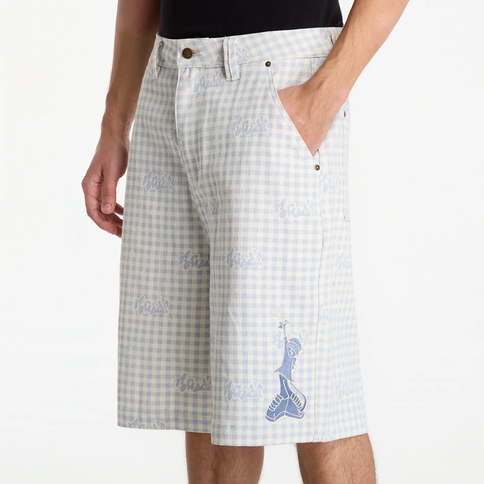 Šortai RIPNDIP Hard In Da Paint Wide Fit Shorts Light Blue Checker