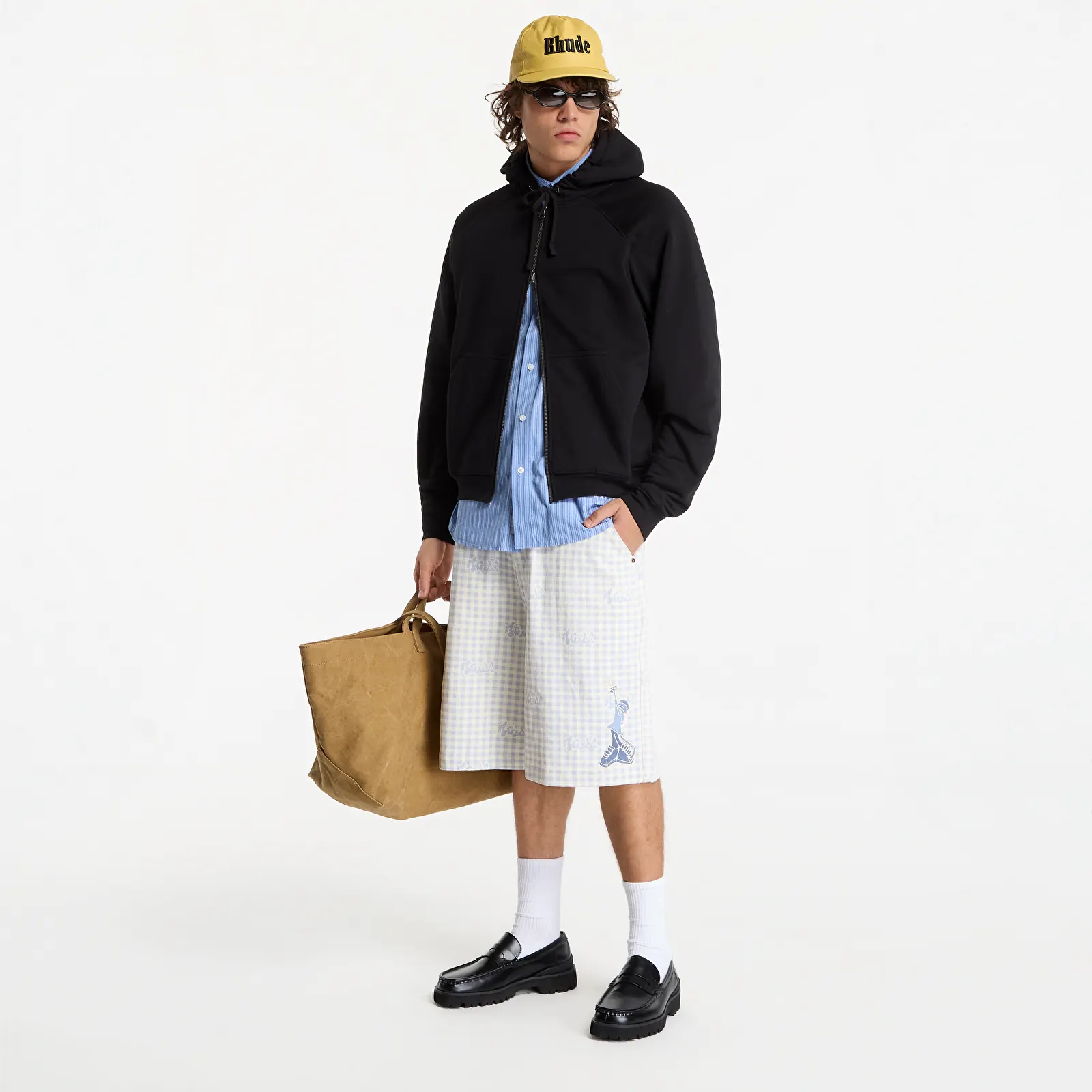 Šortai RIPNDIP Hard In Da Paint Wide Fit Shorts Light Blue Checker