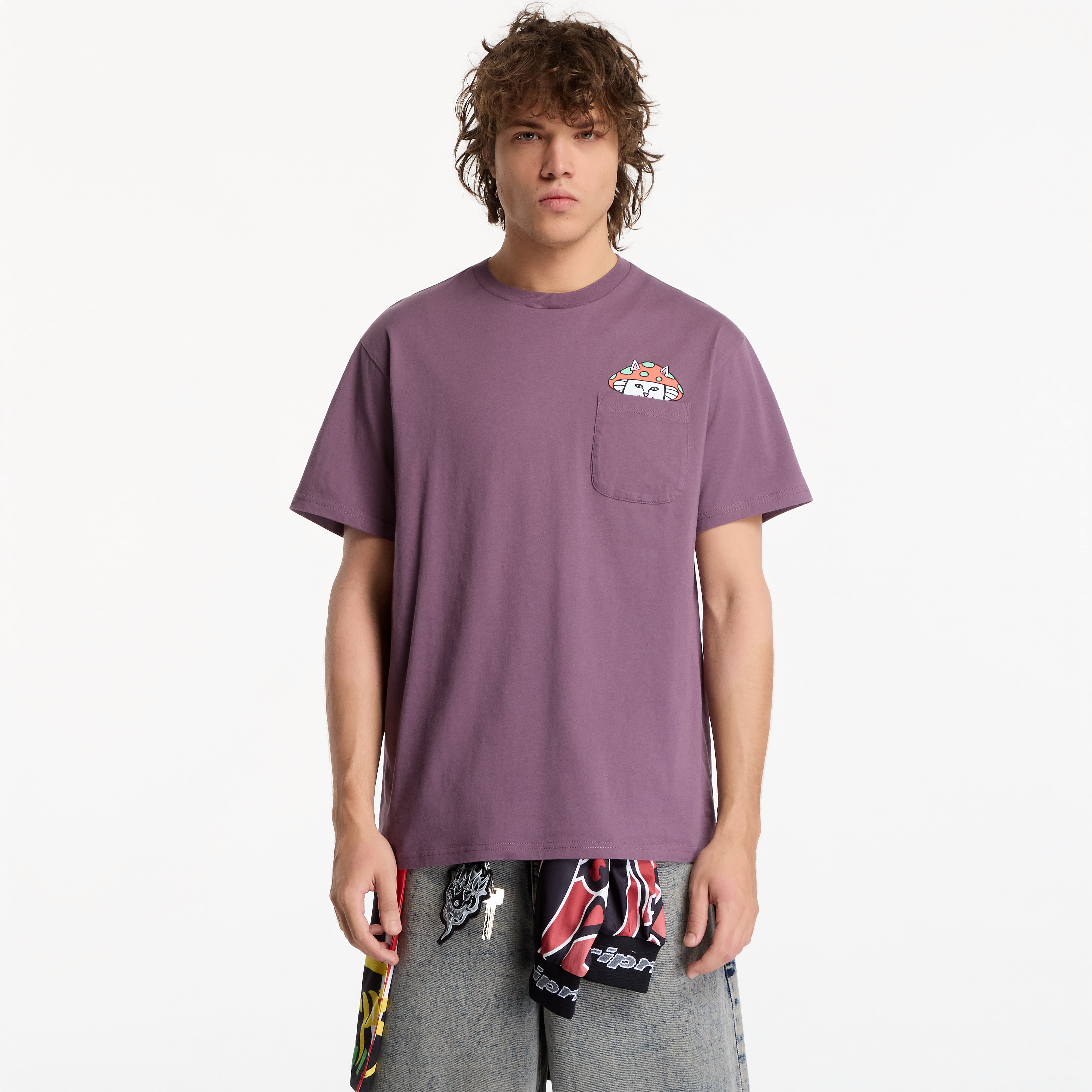 T-shirt RIPNDIP Lord Shroomy Pocket Tee Dusty Plum M