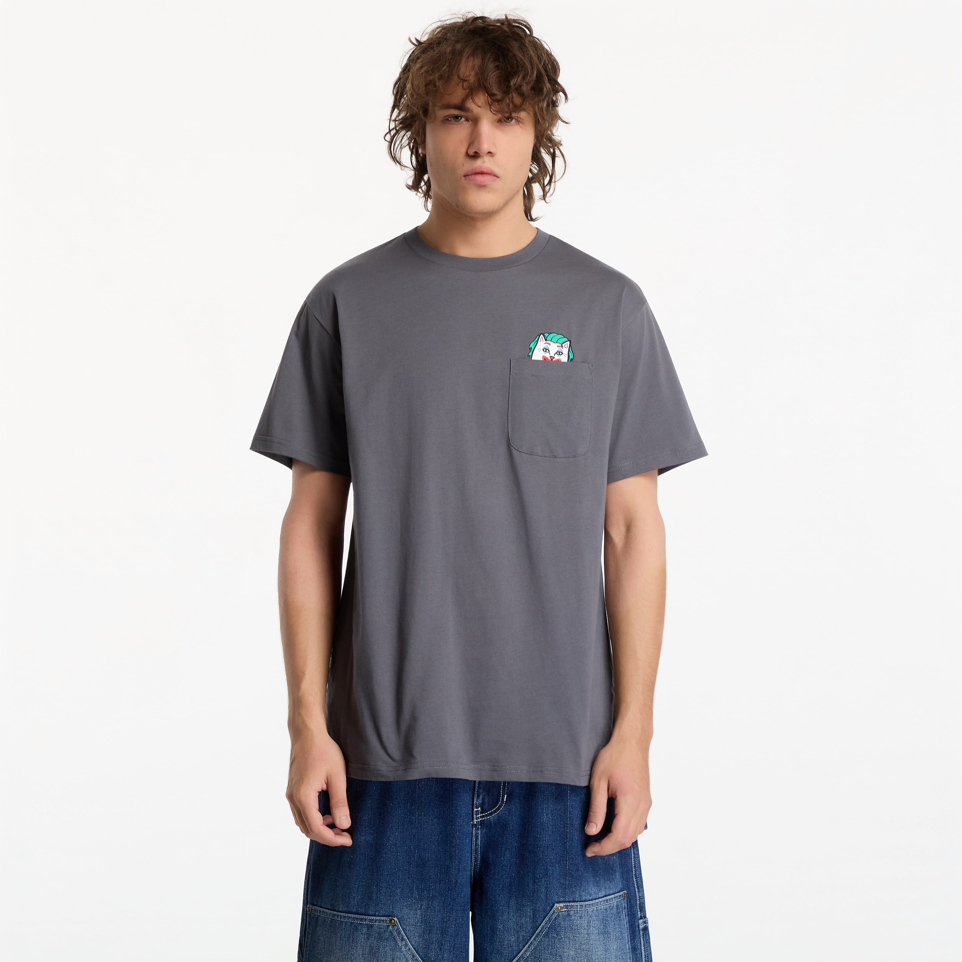 T-shirt RIPNDIP Why So Nermal? Pocket Tee Charcoal M