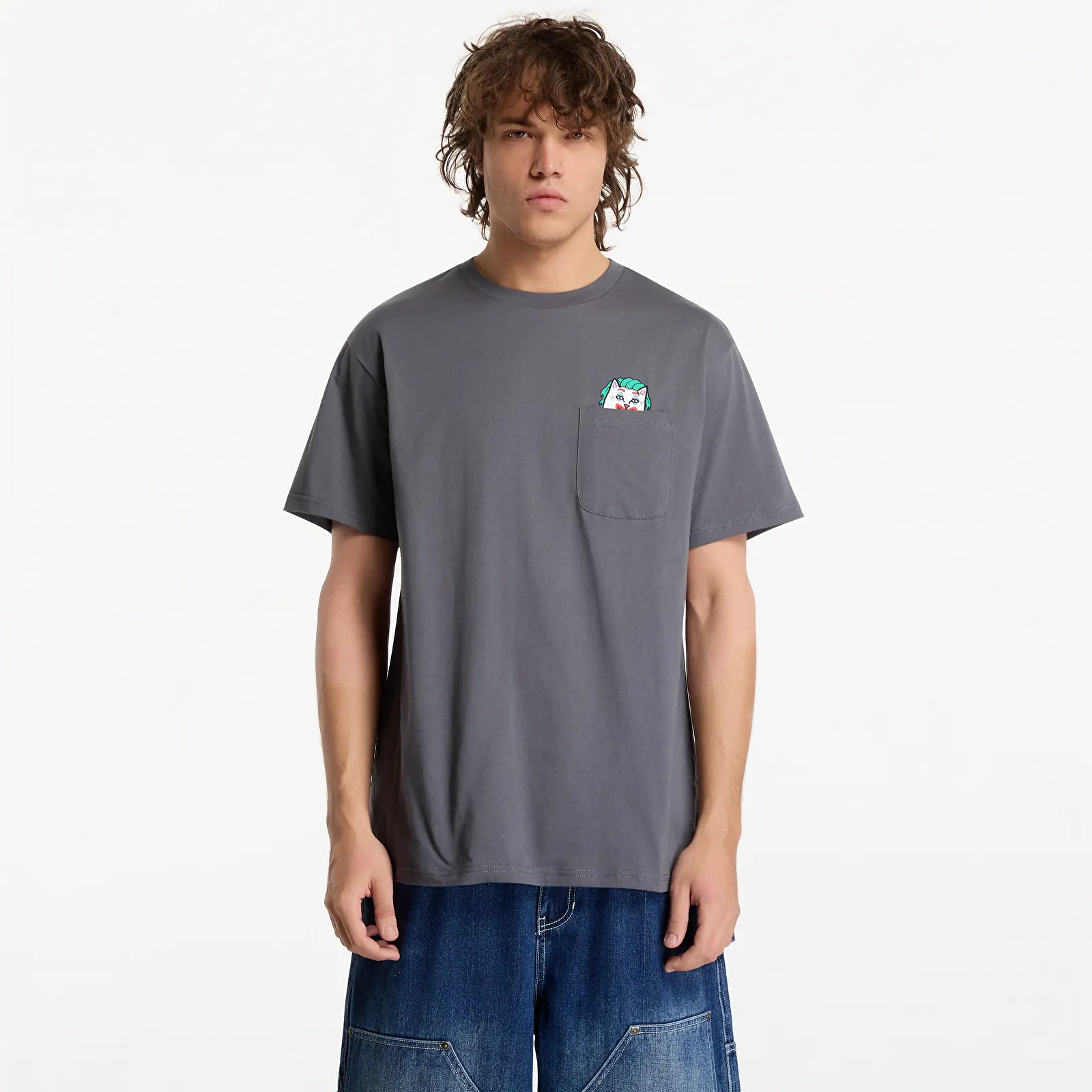 T-shirts RIPNDIP Why So Nermal? Pocket Tee Charcoal