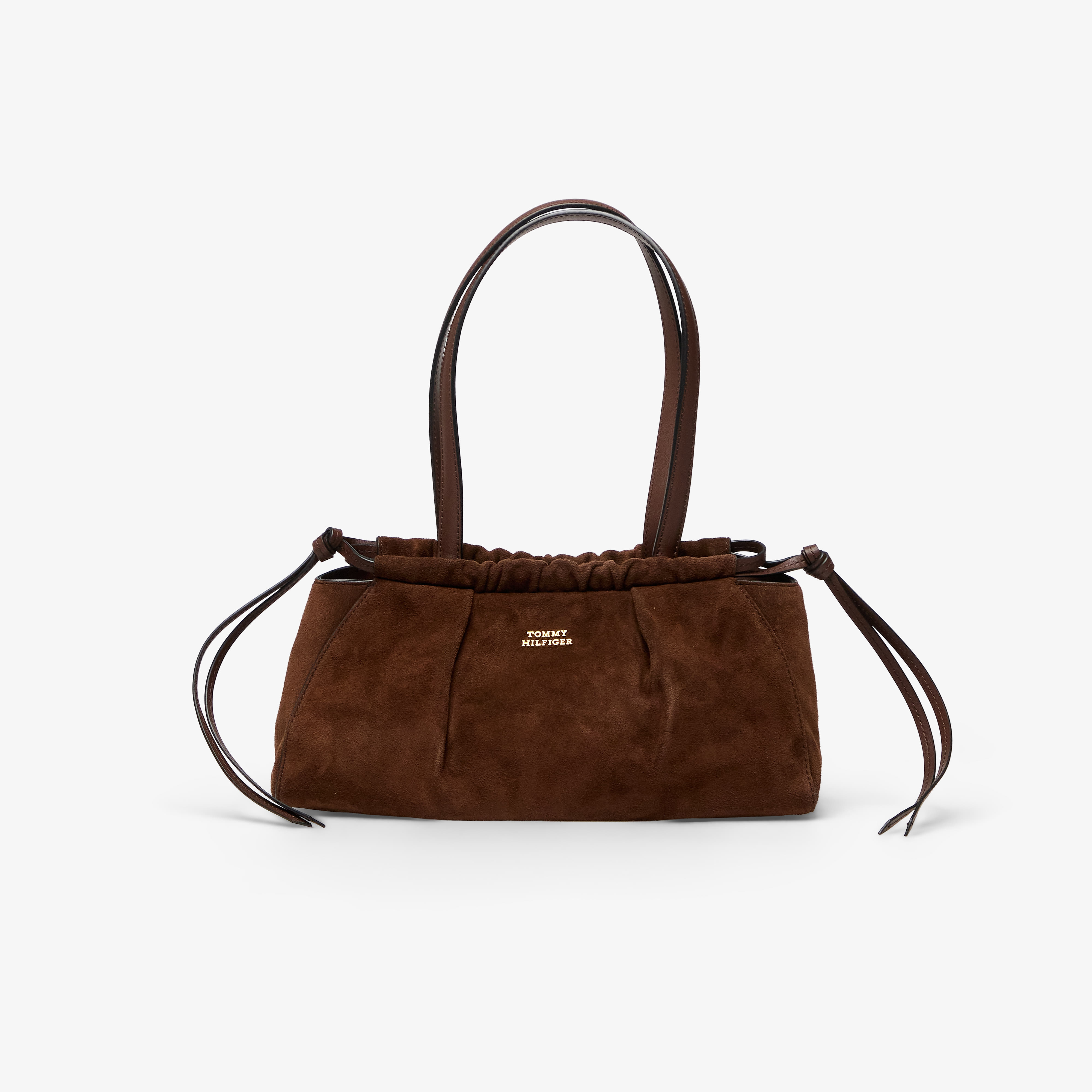 Handbag Tommy Hilfiger Soft Leather Shoulder Bag Suede Fondant Brown Universal