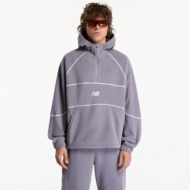 Sweatshirt New Balance Trackside Polar Fleece Hoodie Off-Line Grey