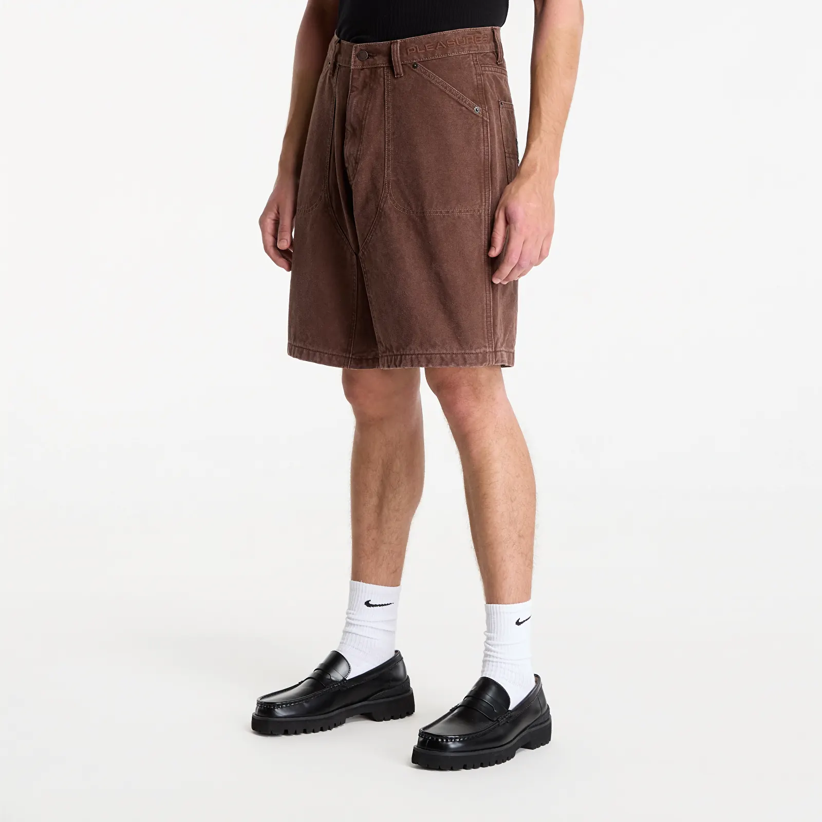 Pantalones cortos para hombre PLEASURES Ultra Work Shorts Brown