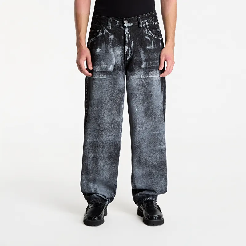 Jeans Dime Baggy Denim Pants Black (White Paint)
