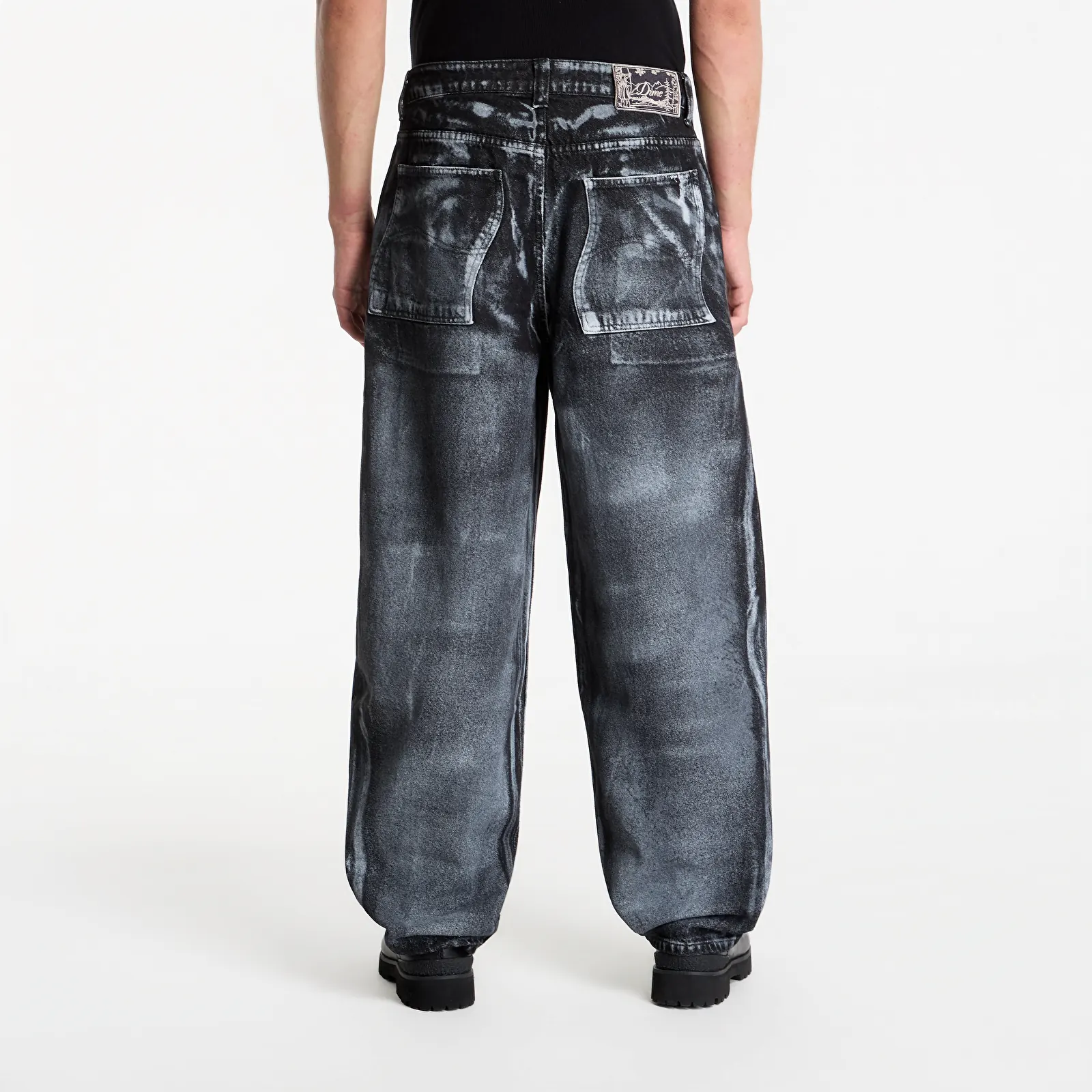 Jeans Dime Baggy Denim Pants Black (White Paint)