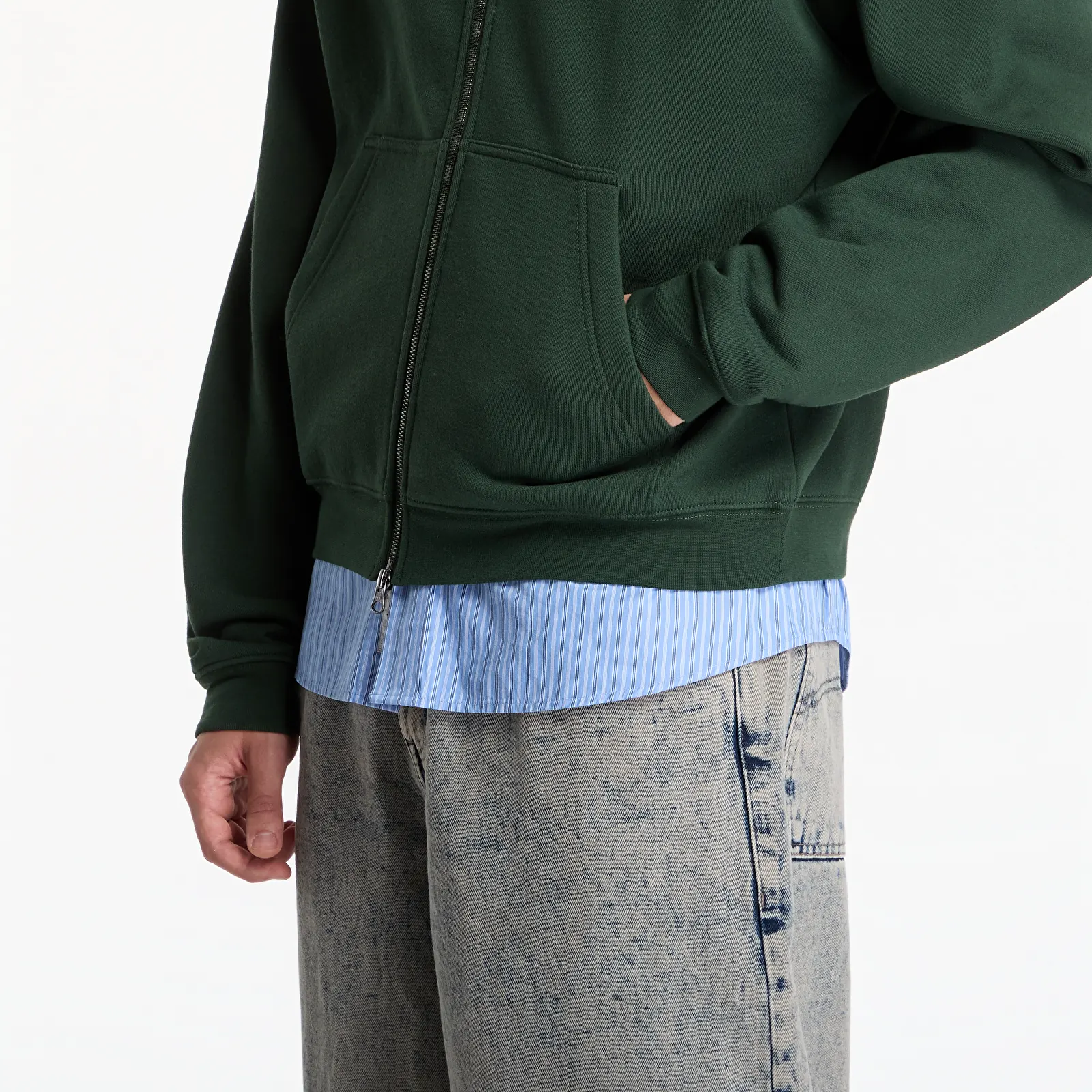 Kapucnis pulóverek és pulcsik Dime Spinal Zip Hoodie UNISEX Mountain Green