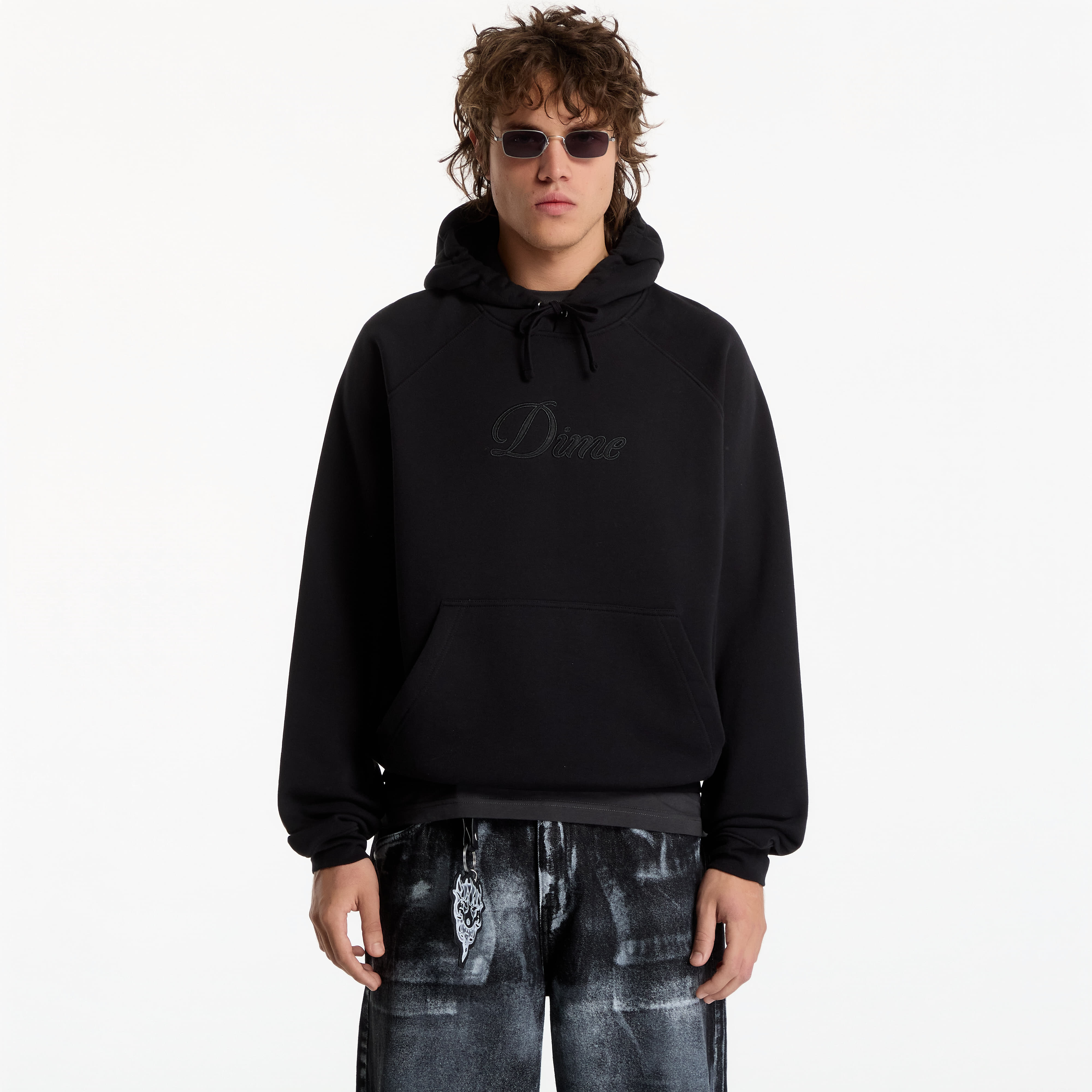 DIME Sweatshirt Dime Cursive Logo Hoodie UNISEX Black XL
