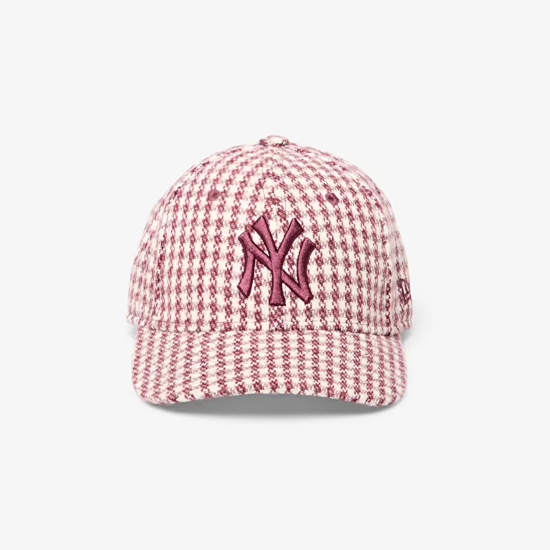 Casquette New Era 9FORTY M-Crown MLB Houndstooth New York Yankees Dark Red/ Beige