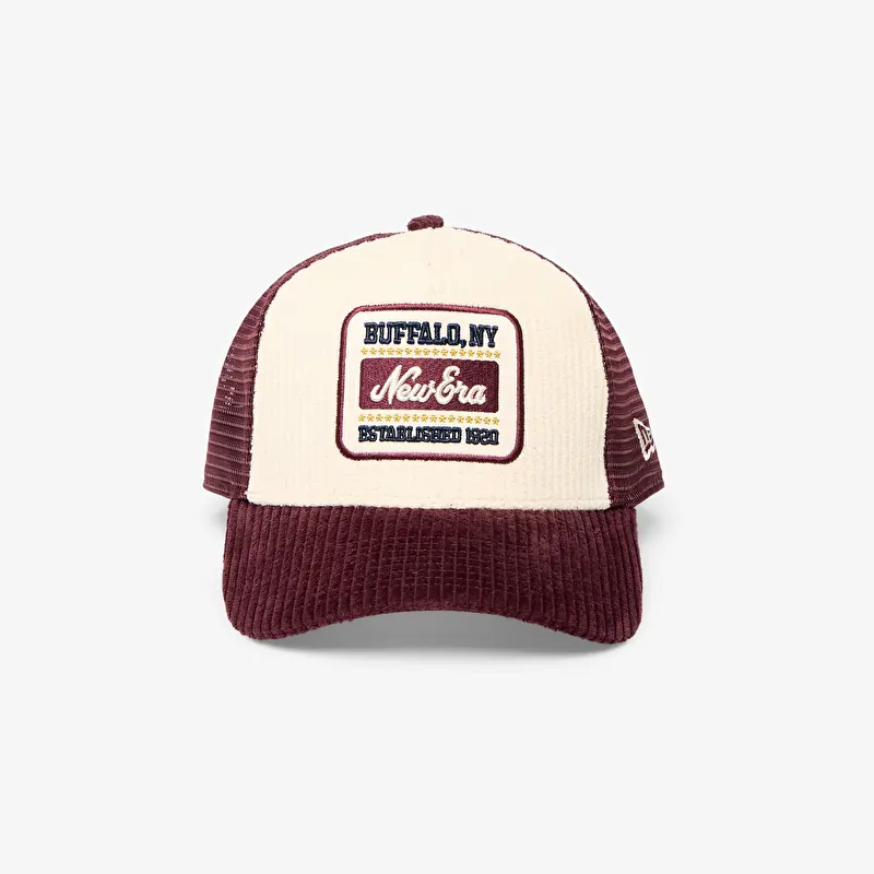 Hætte New Era 9FORTY A-Frame Trucker Cord Visor Maroon/ Stone